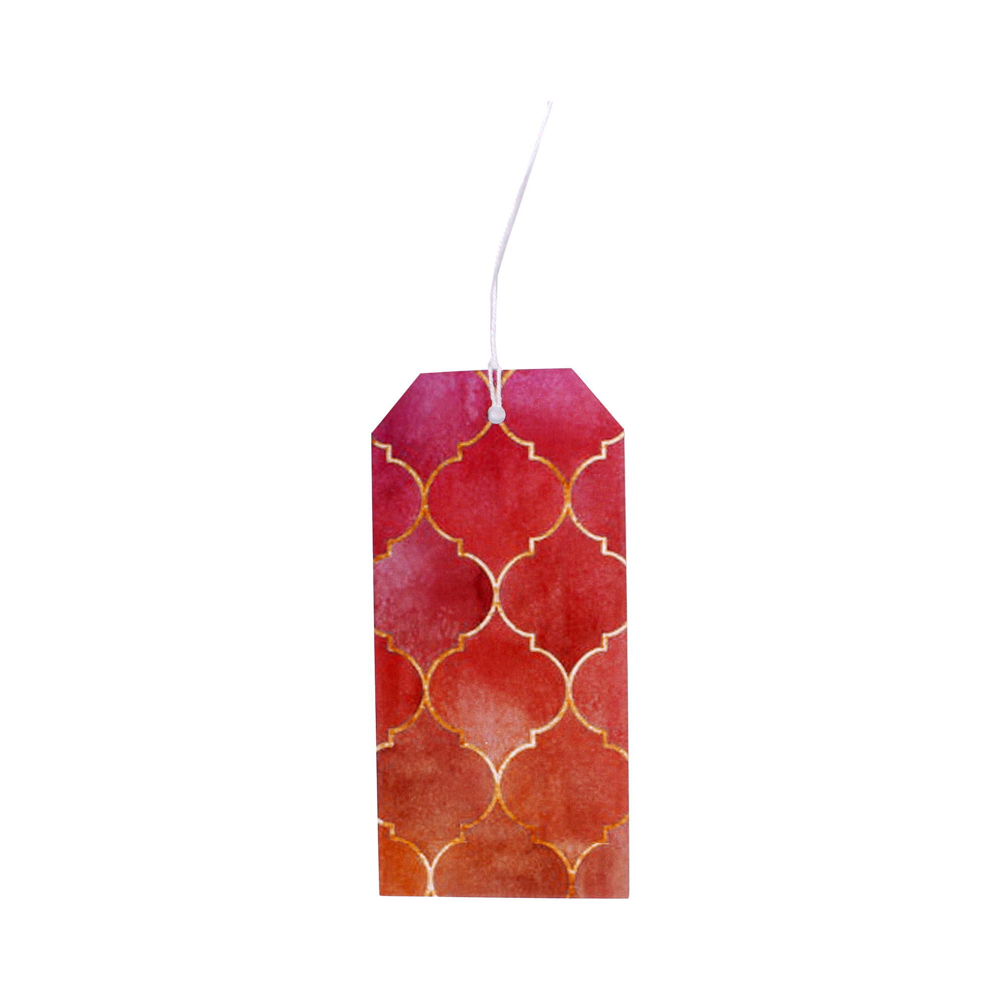 Gift Tags Moroccan Trellis Rosy Shimmer L12.5 X W6.5Cm 10Pc Pbhc Gol