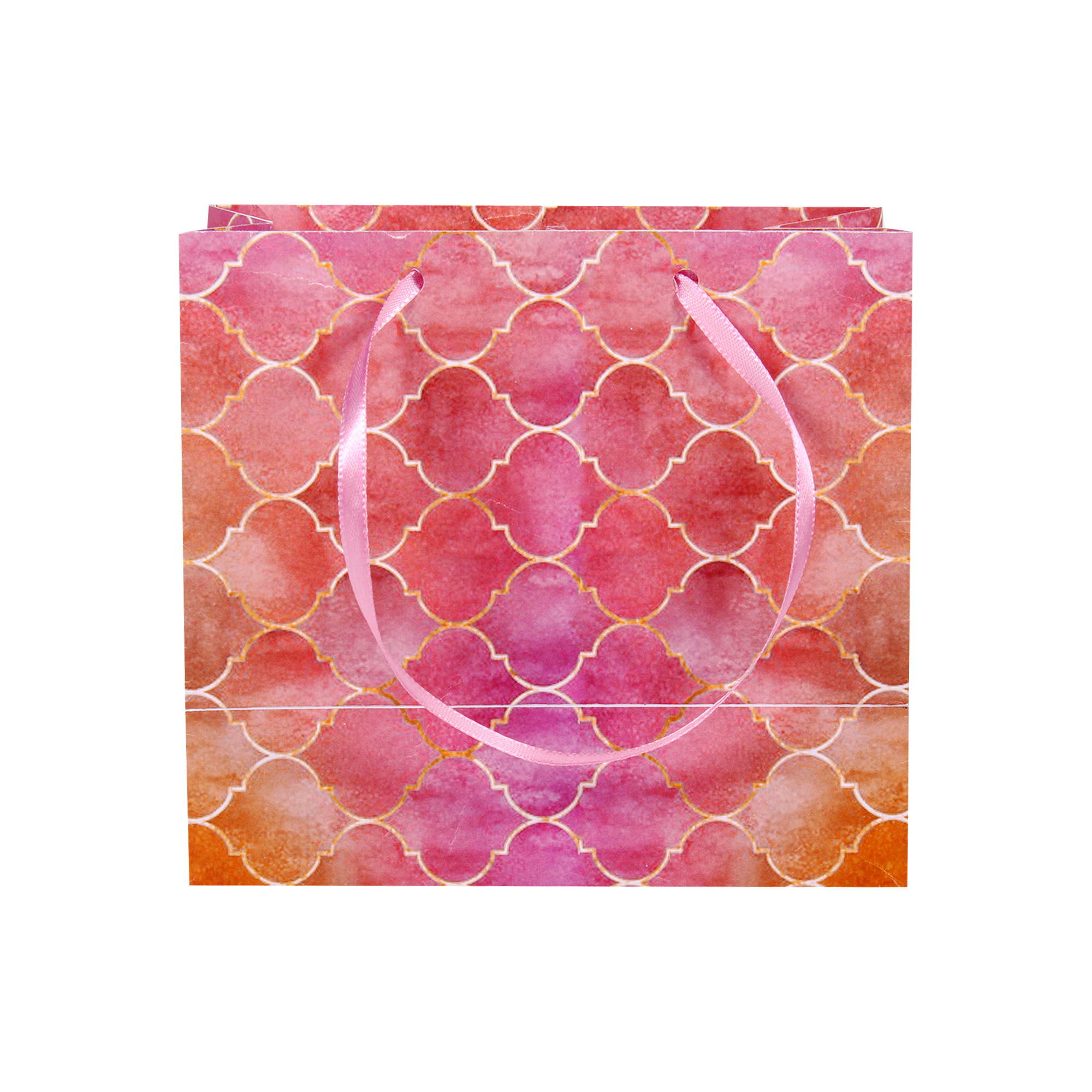 Gift Bags Moroccan Trellis Rosy Shimmer L16 X W17.5 X D9.2Cm 1Pc Gol
