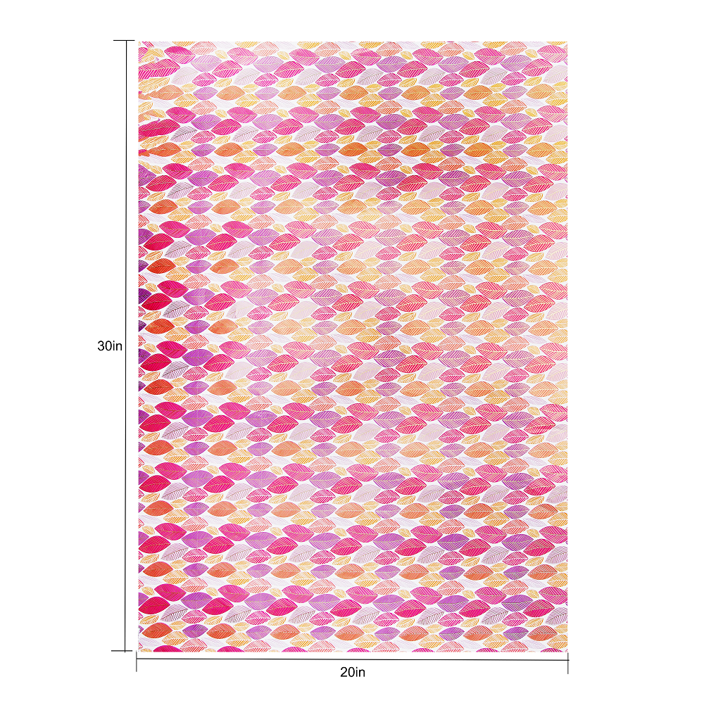 Gift Wraps Dense Foliage Rosy Notes 20 X 30Inch 1Sheet Gol