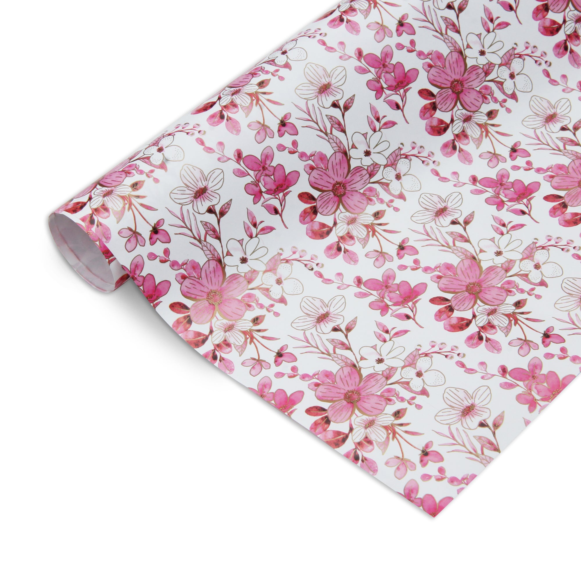 Gift Wraps Floral Swirl Rosy Notes 20 X 30Inch 1Sheet Gol