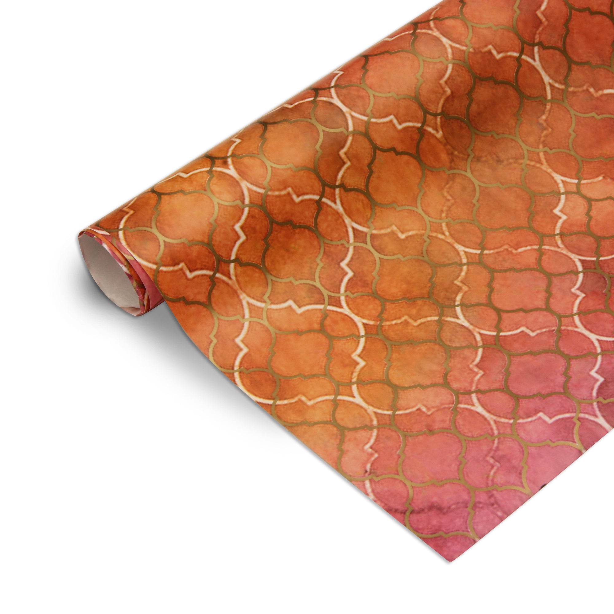 Gift Wraps Moroccan Double Trellis Rosy Notes 20 X 30Inch 1Sheet Gol