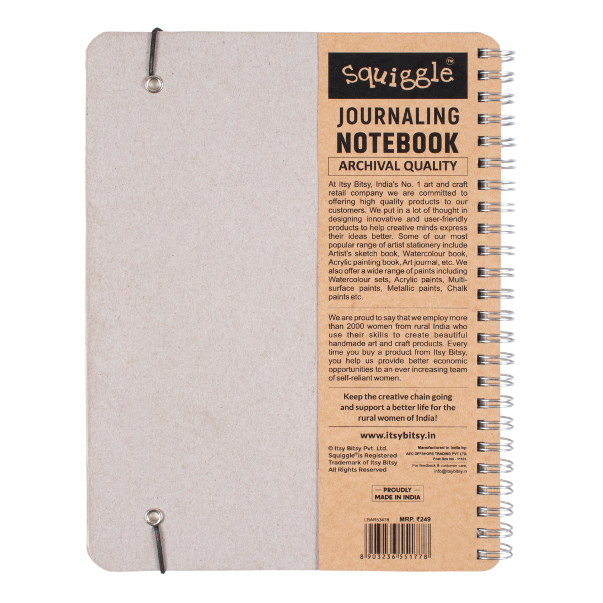 Journaling Notebook Premium Quality A5 Square 90Gsm Wiro Squiggle 144Pages Lb