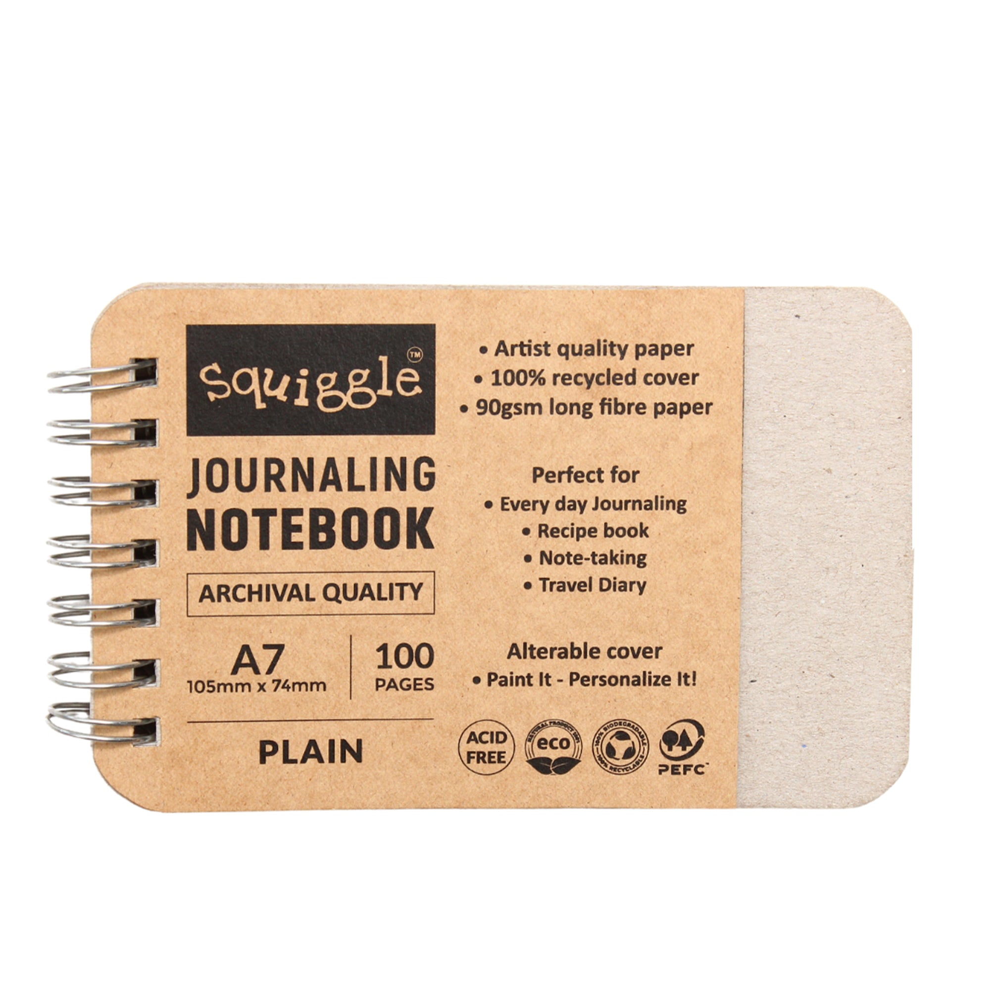 Journaling Notebook Premium Quality A7 Plain 90Gsm Wiro Squiggle 100Pages Lb