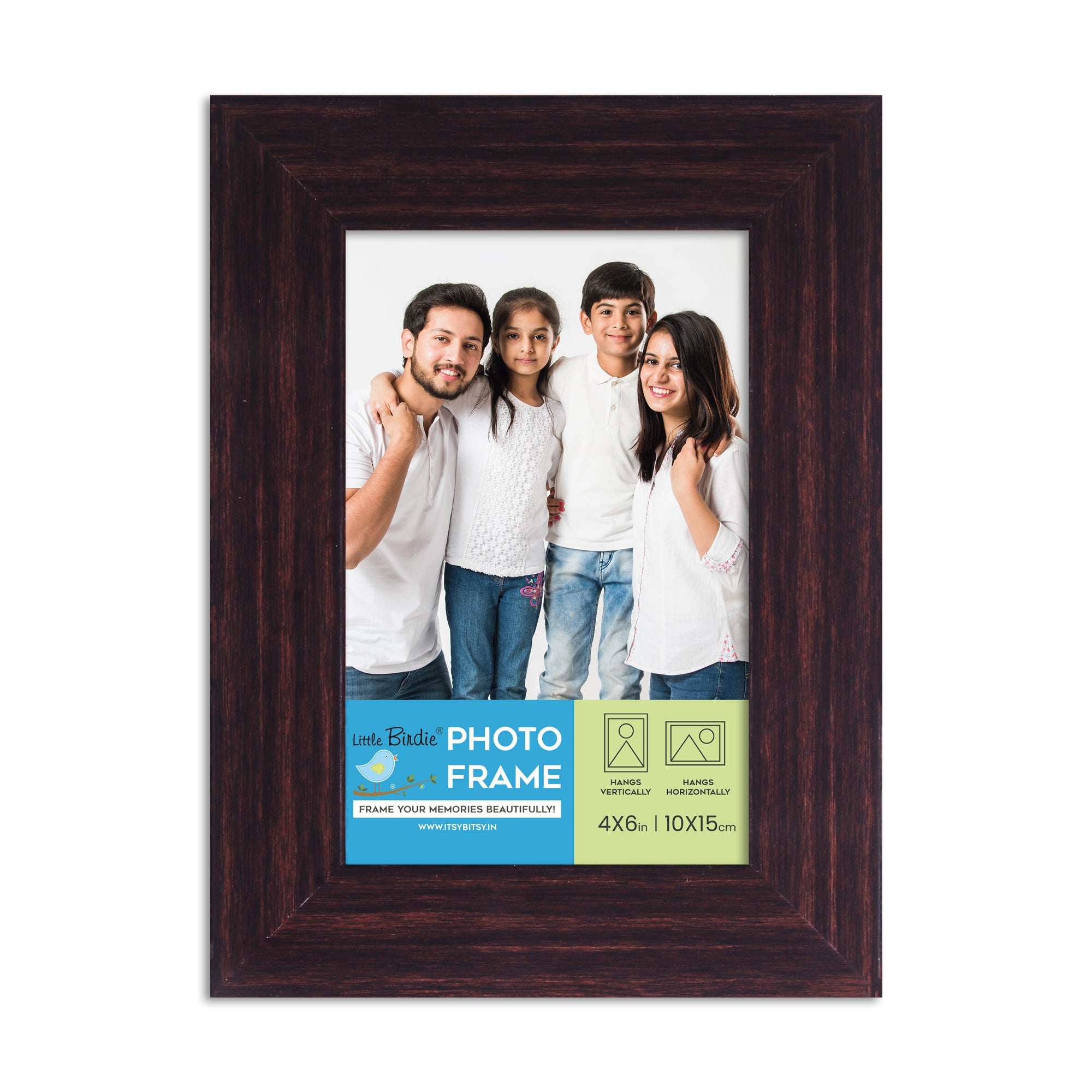 Table Top Photo Frame Rose Wood 4 X 6Inch 1Pc Sw Lb