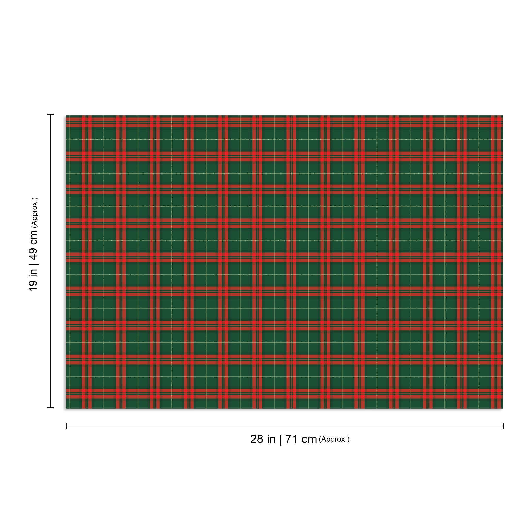 Gift Wraps Tartan Check Festive Hues 20 X 30Inch 1 Sheet