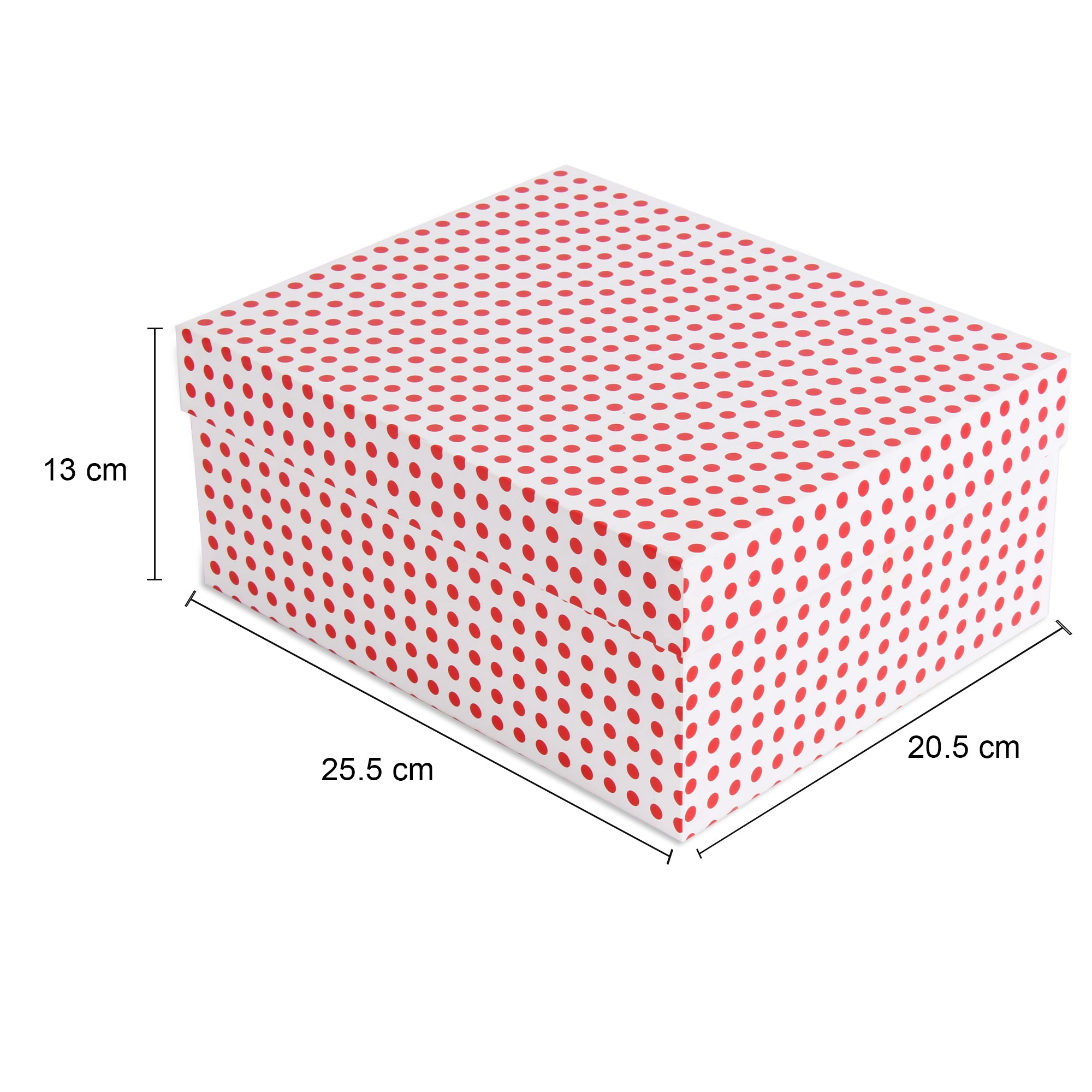 Gift Box Red Polka L25.5 X W20.5 X D11(cm) 1pc