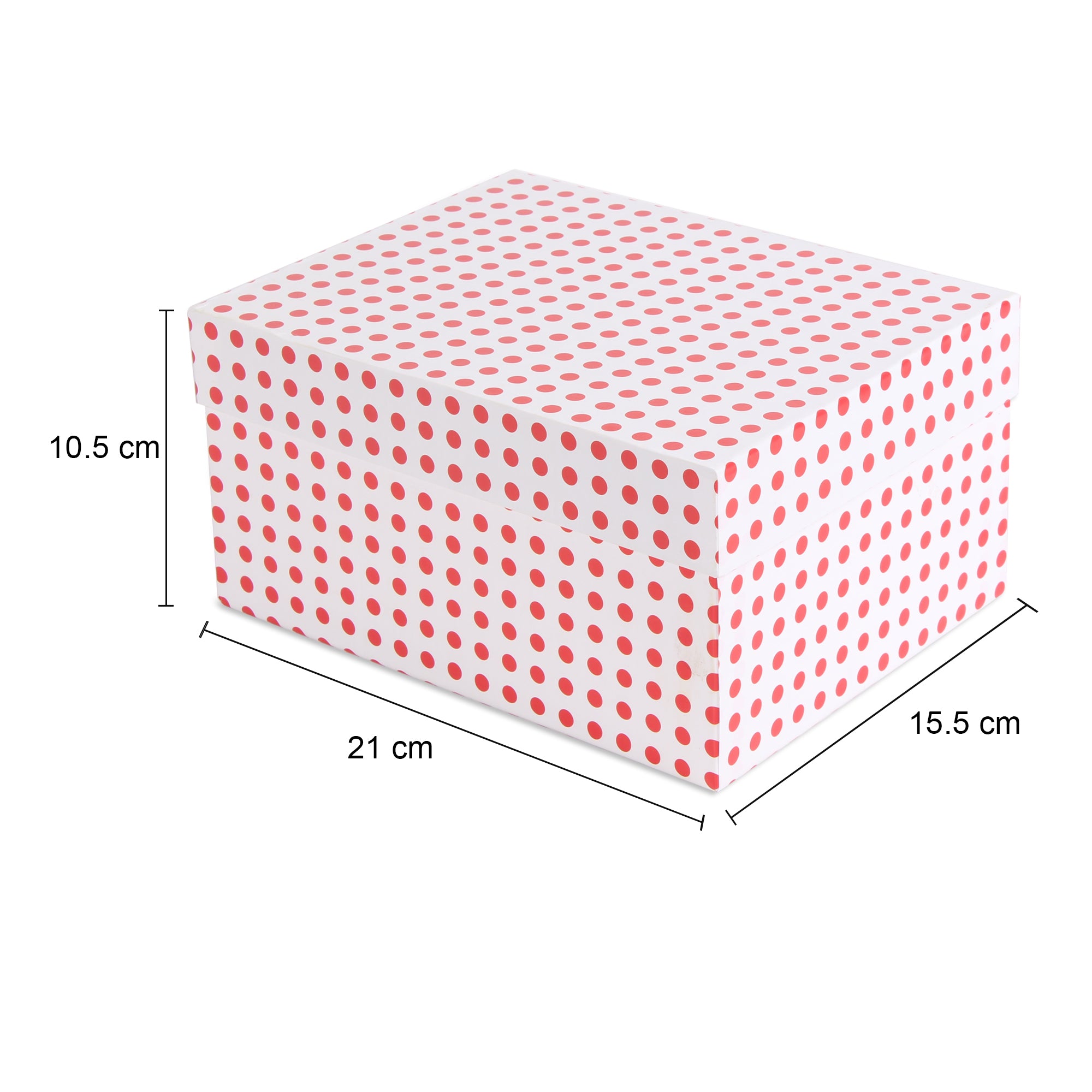 Gift Box Red Polka L21 X W15.5 X D10.5(cm) 1pc
