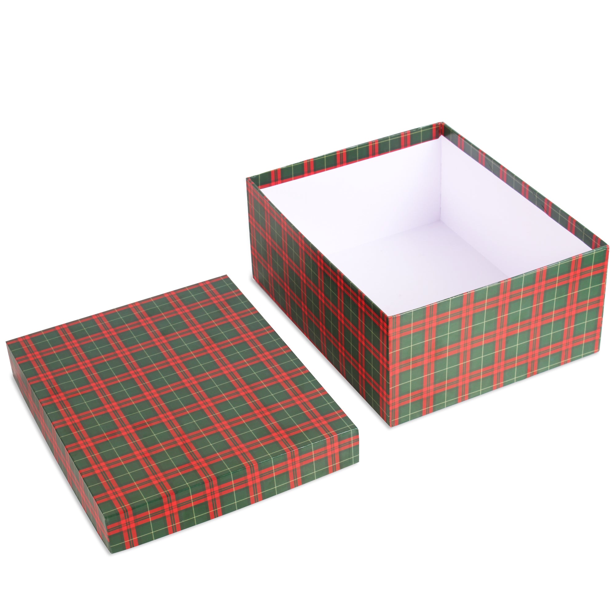 Gift Box Tartan Check Festive Hues L25.5 X W20.5 X D11cm1pc