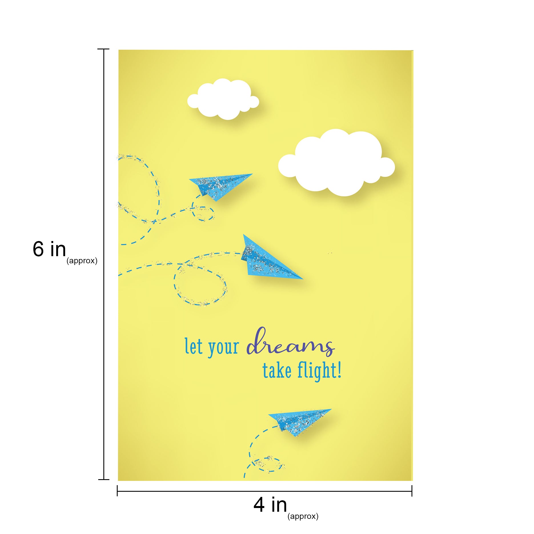 Greeting Card & Envelope Let Your Dreams Take Fight 4 X 6Inch 2Pc Pb Lb
