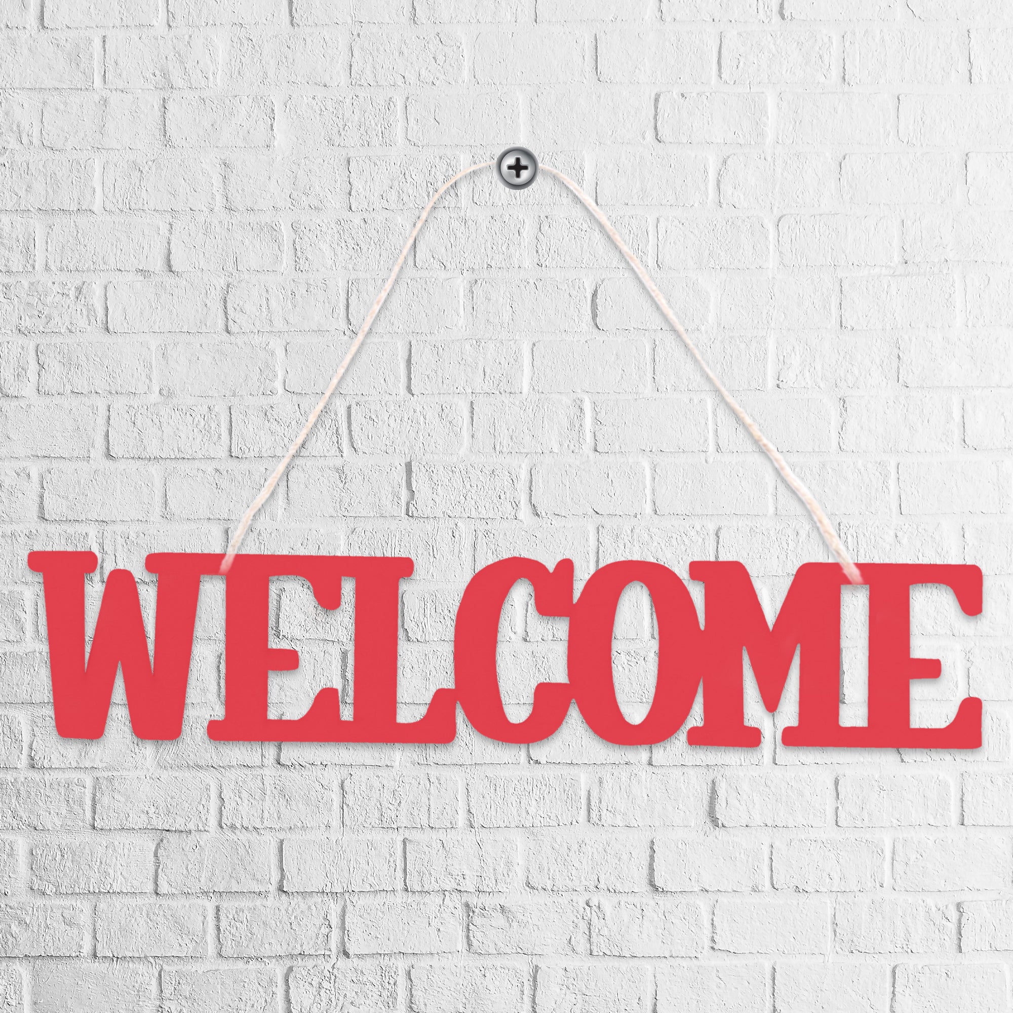Hanging Decor Welcome L20.5 X W4cm 2mm - 1pc