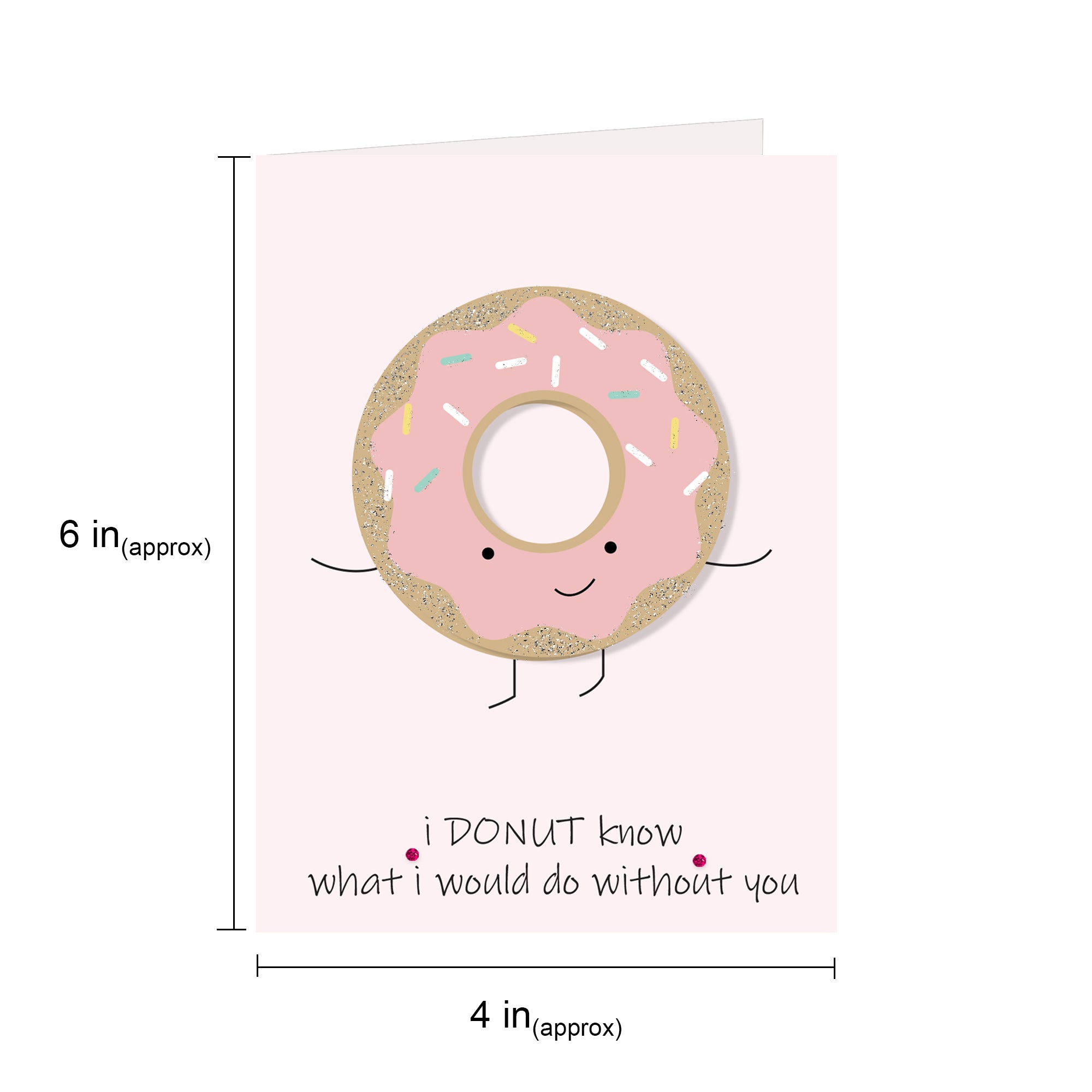 Greeting Card & Envelope Donut Know 4 X 6Inch Approx 2Pc