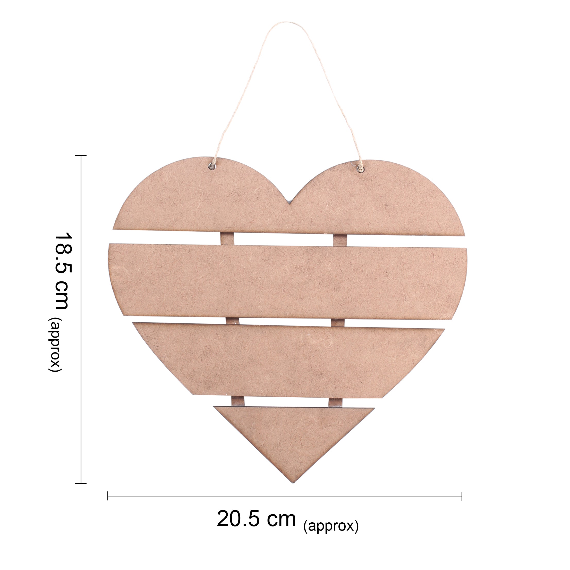 Mdf Slatted Heart 20 X 19.5Cm 2Mm Thick 1Pc Lb
