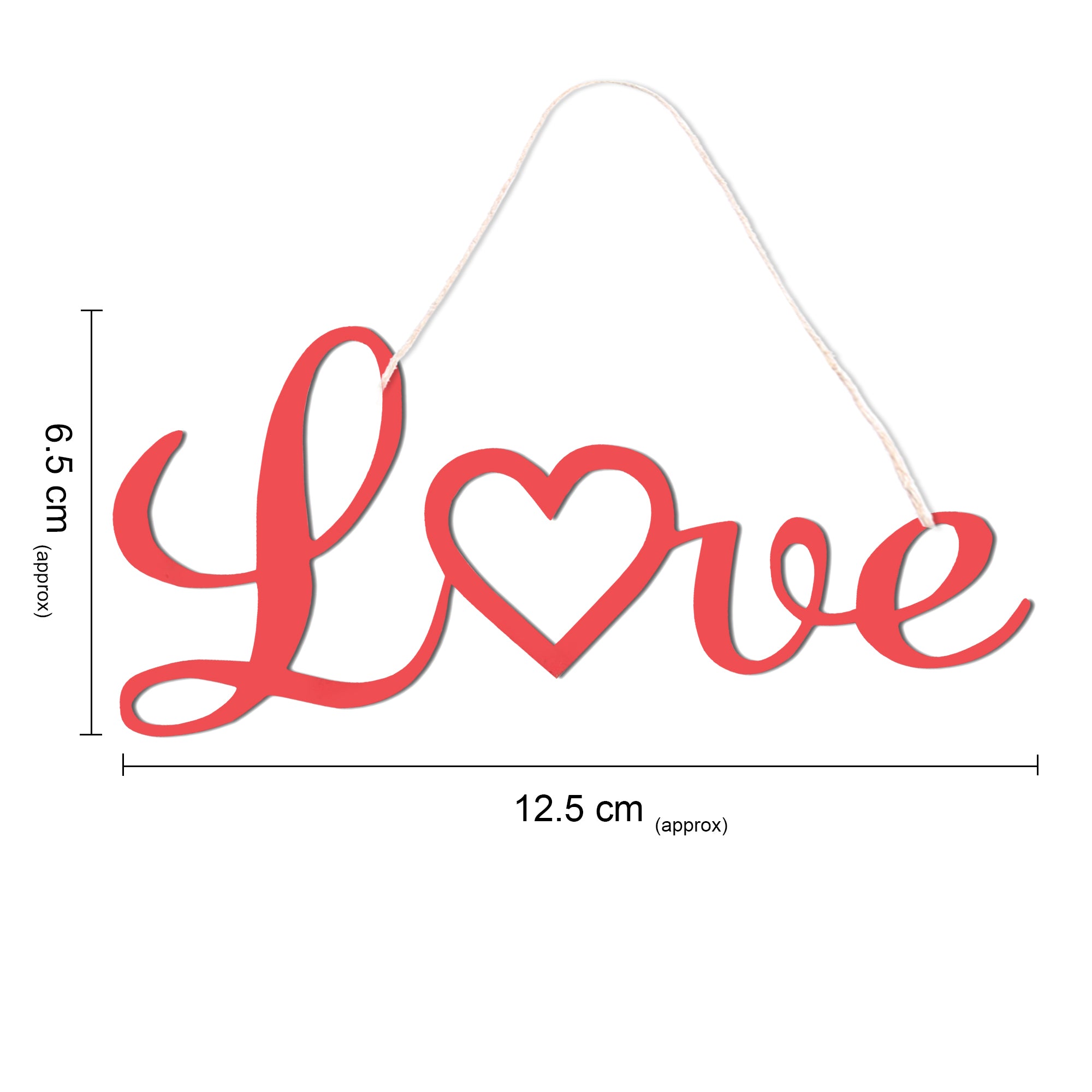 Hanging Decor Love 12.5 X 6.5cm 2mm - 1pc