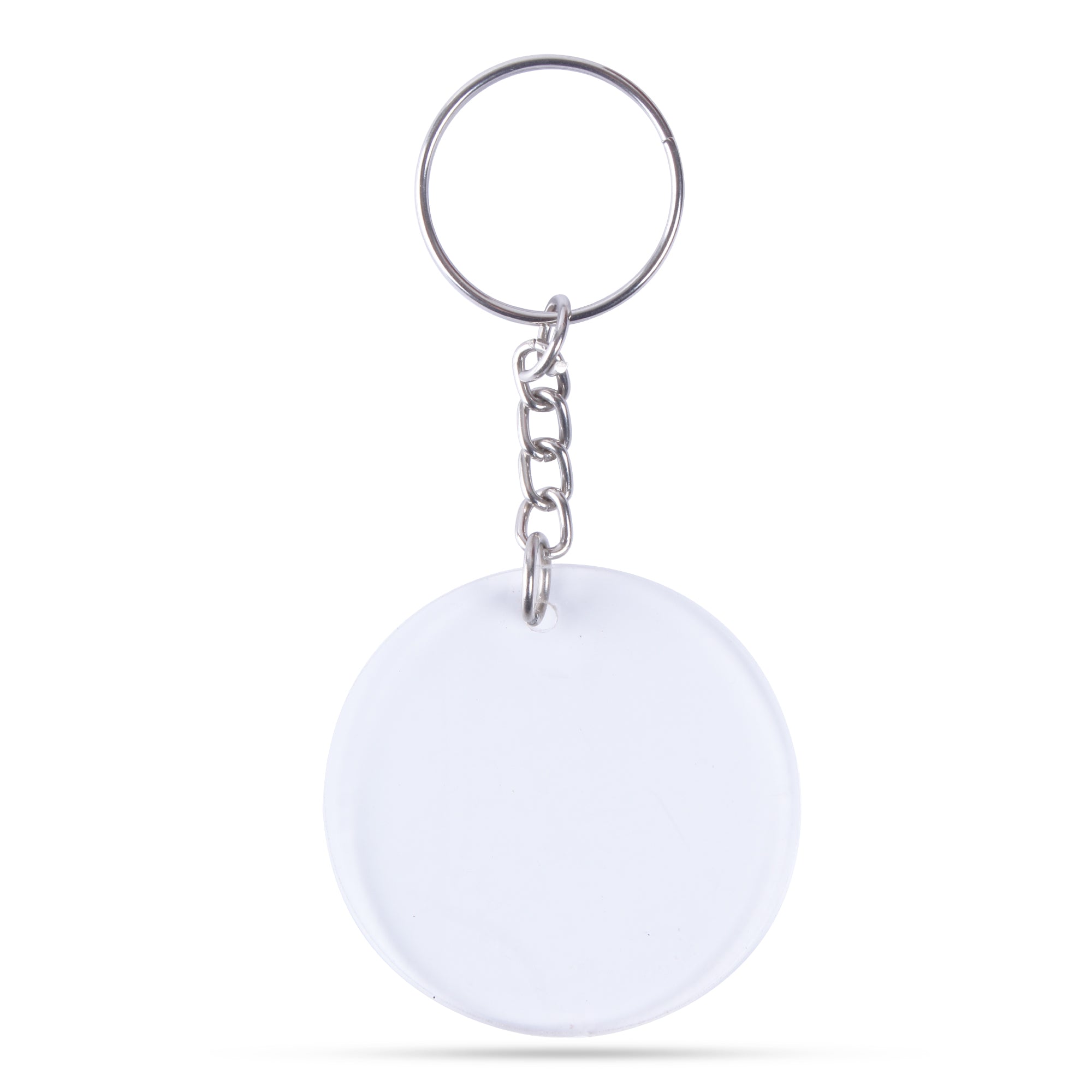 Acrylic Key Chain Round 5Cm Dia Approx 3.7Mm Thick 4 Pc