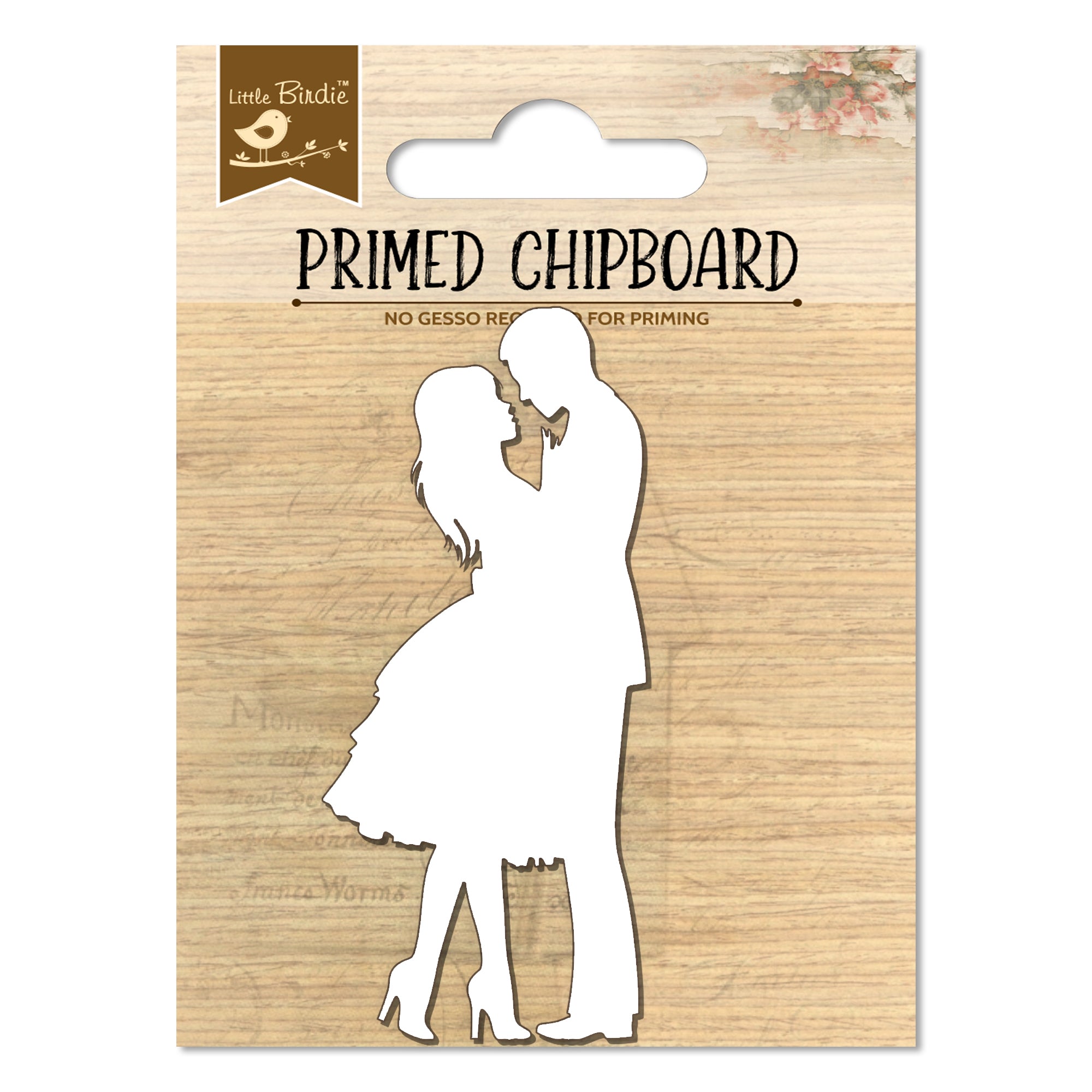 Primed Chipboard Love Couple 8.5 X 3.5Cm 1Pc