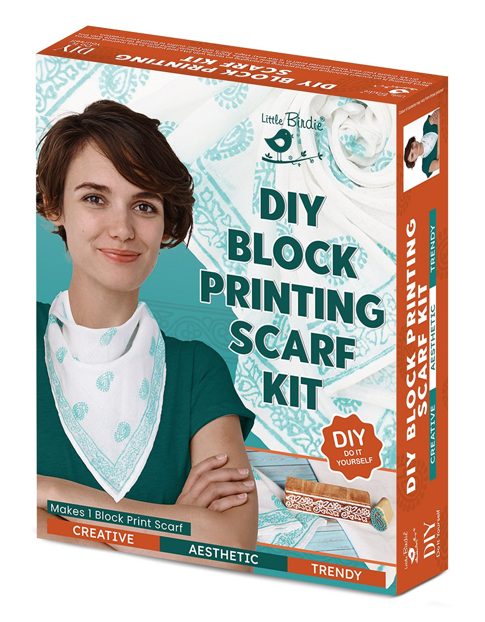 Diy Block Printing Scarf Kit 1Box