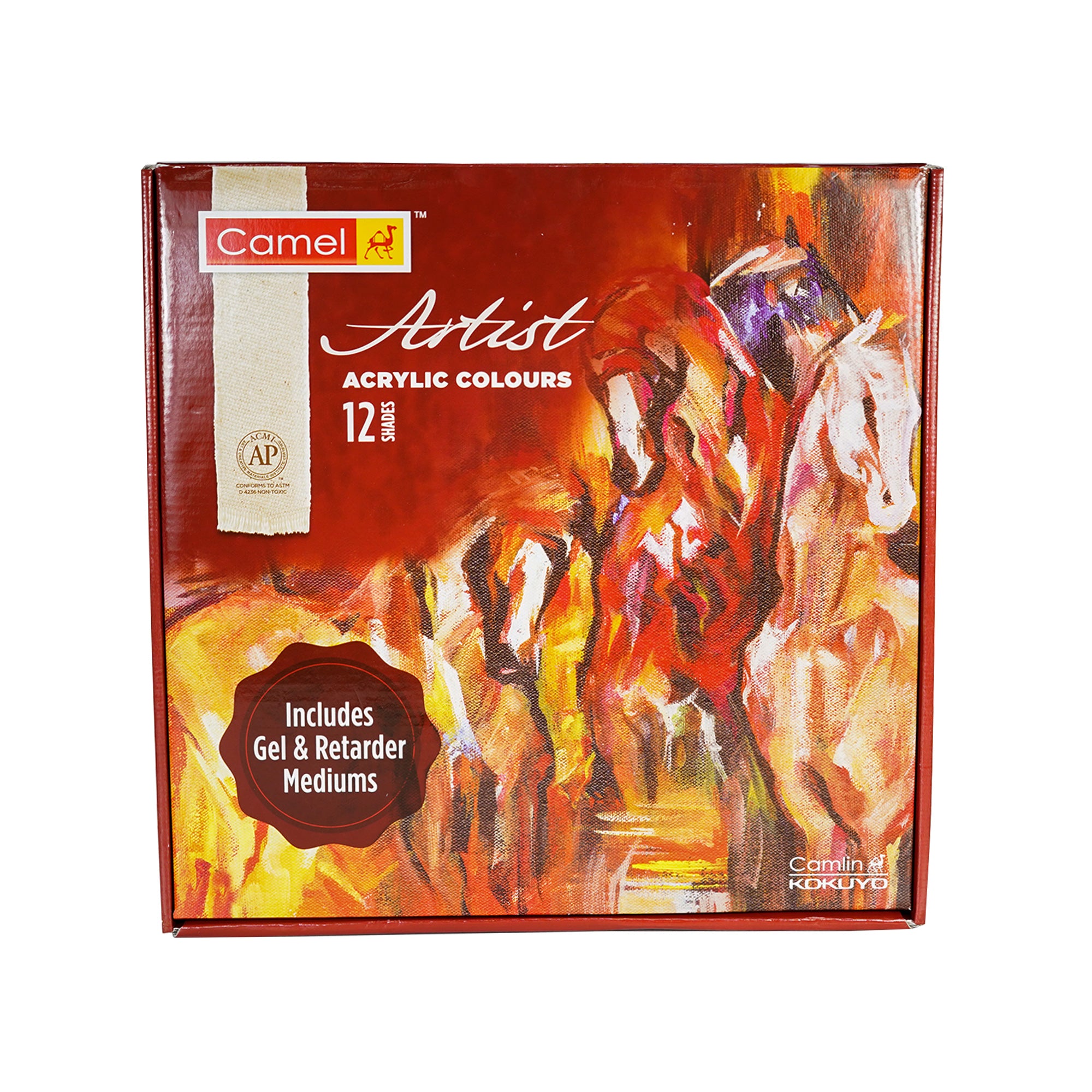 Camel 40Ml Artist Acrylic  Colour 12 Shades Gel Medium Retarder Set Of 12 Multi Colour Our