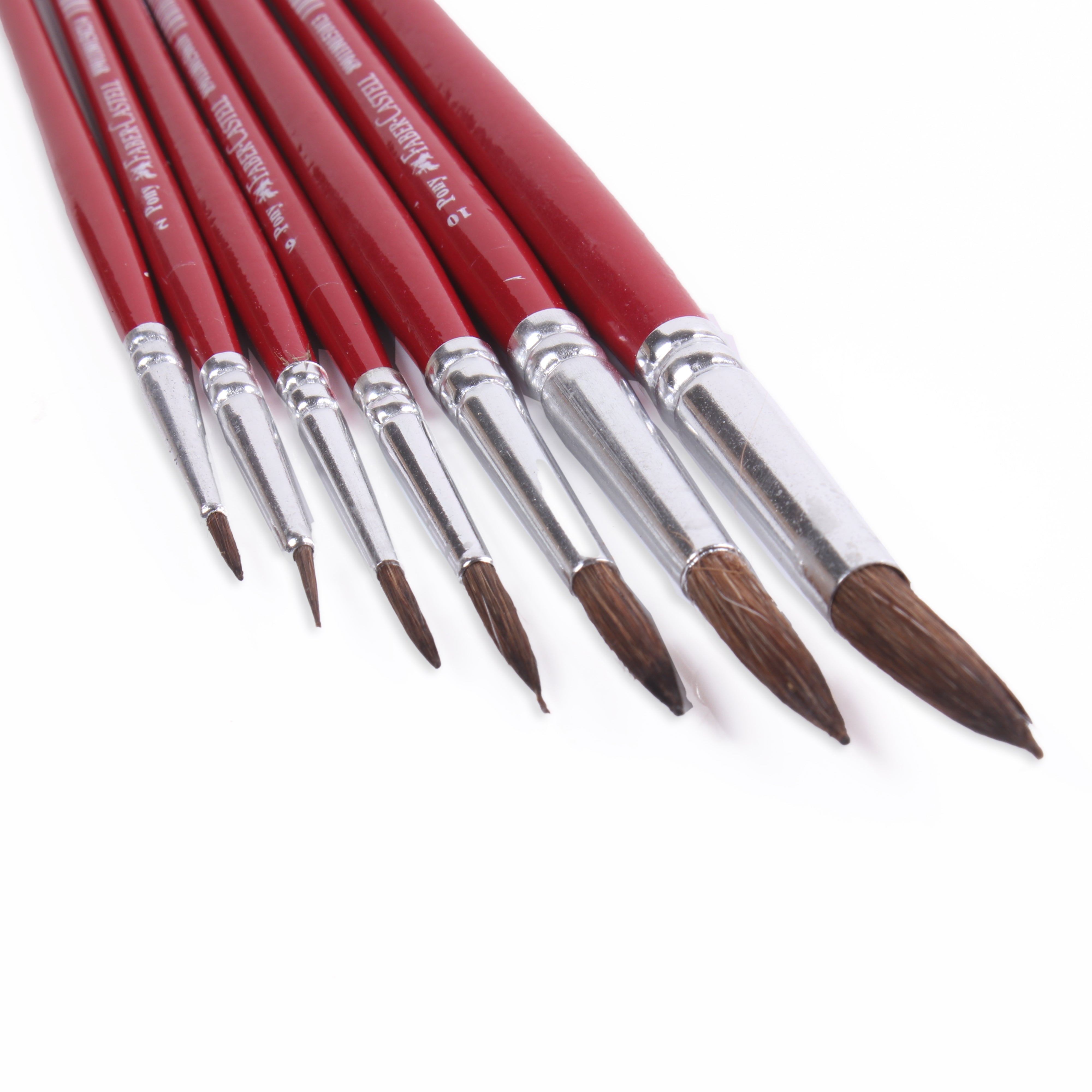 Faber Castell- Pony Hair Round Paint Brush Assorted Set Of 7