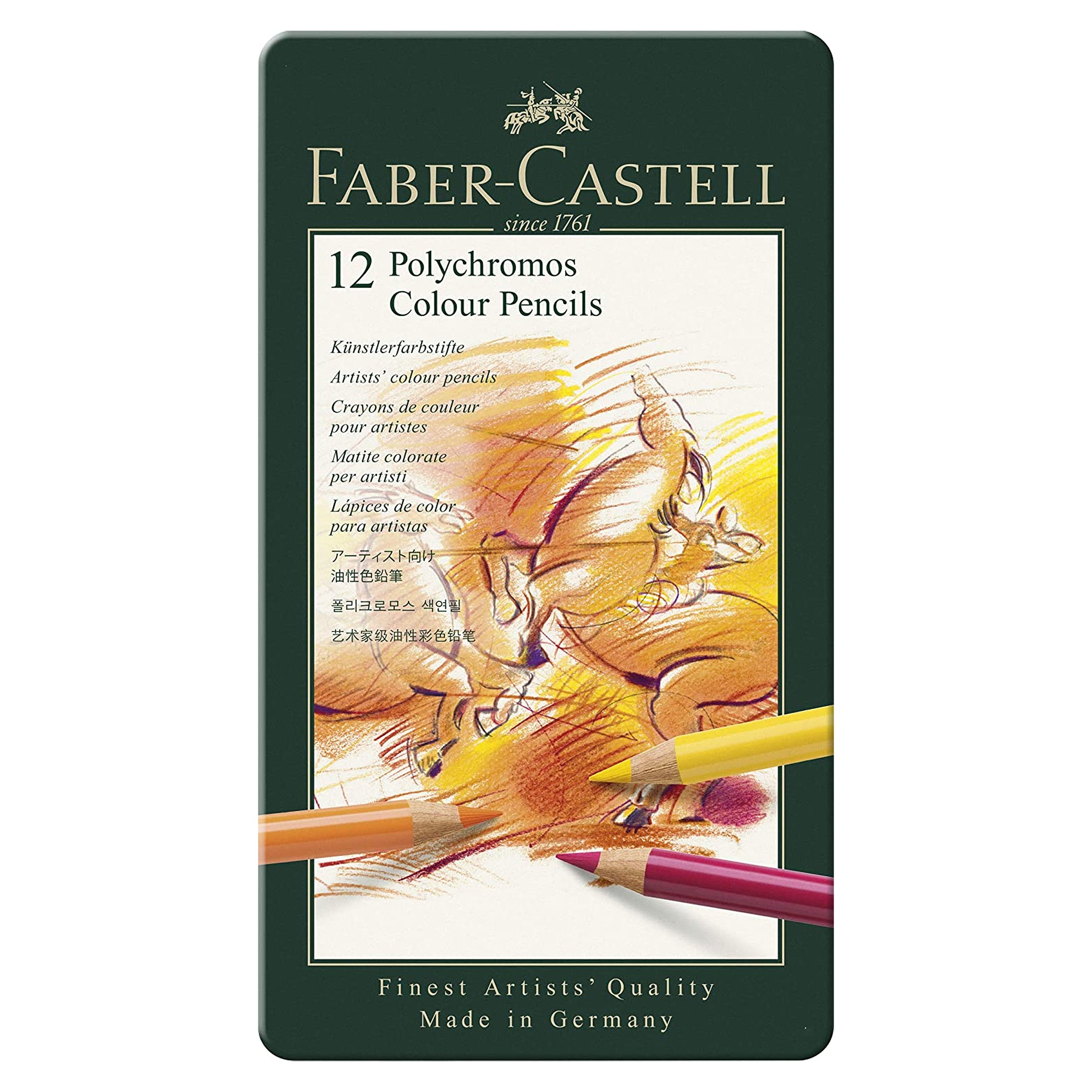 Faber Castell- Artist Colour Pencil Polychromos Tin Of 12