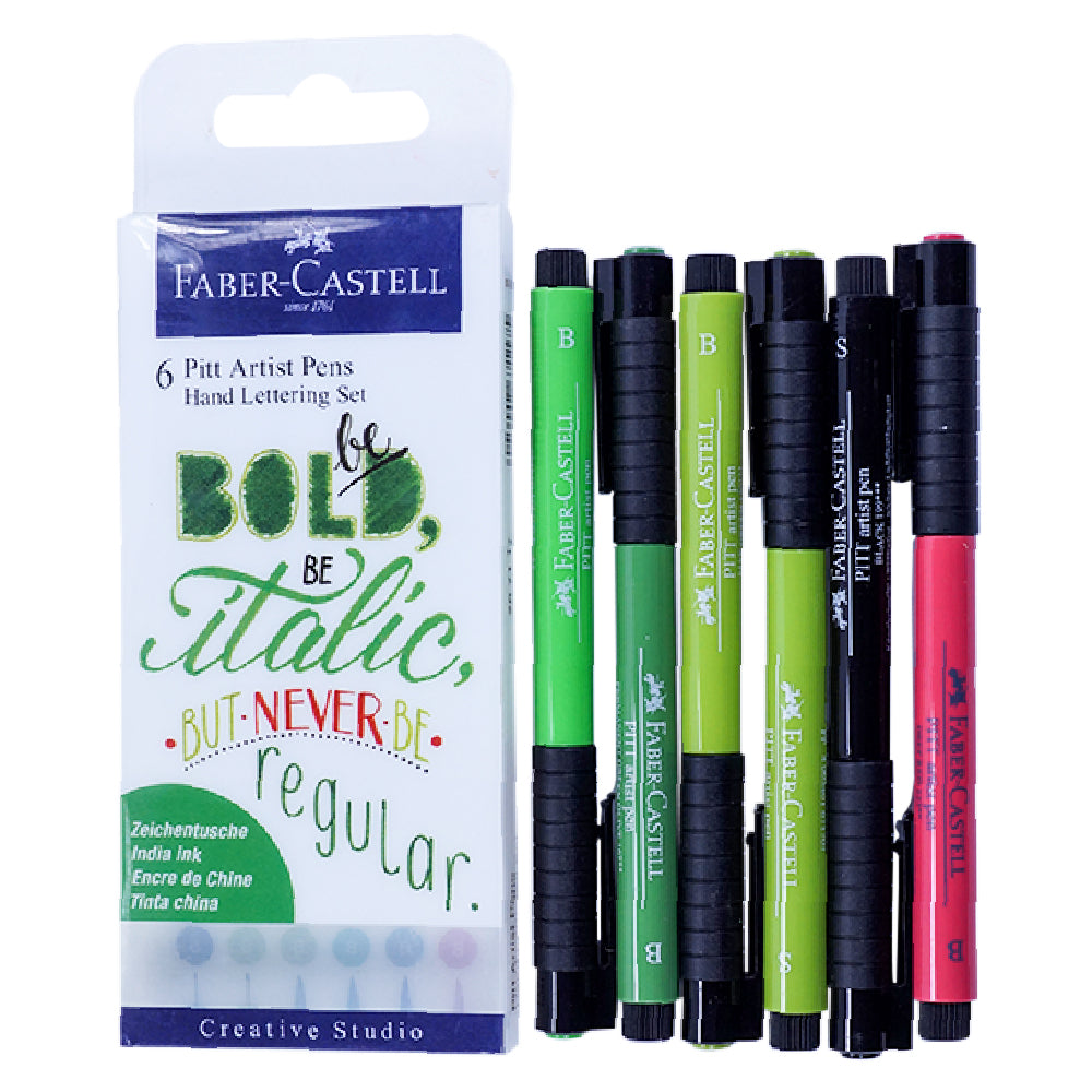 Faber Castell Hand Lettering Pitt Artist Pen Set- Pack Of 6