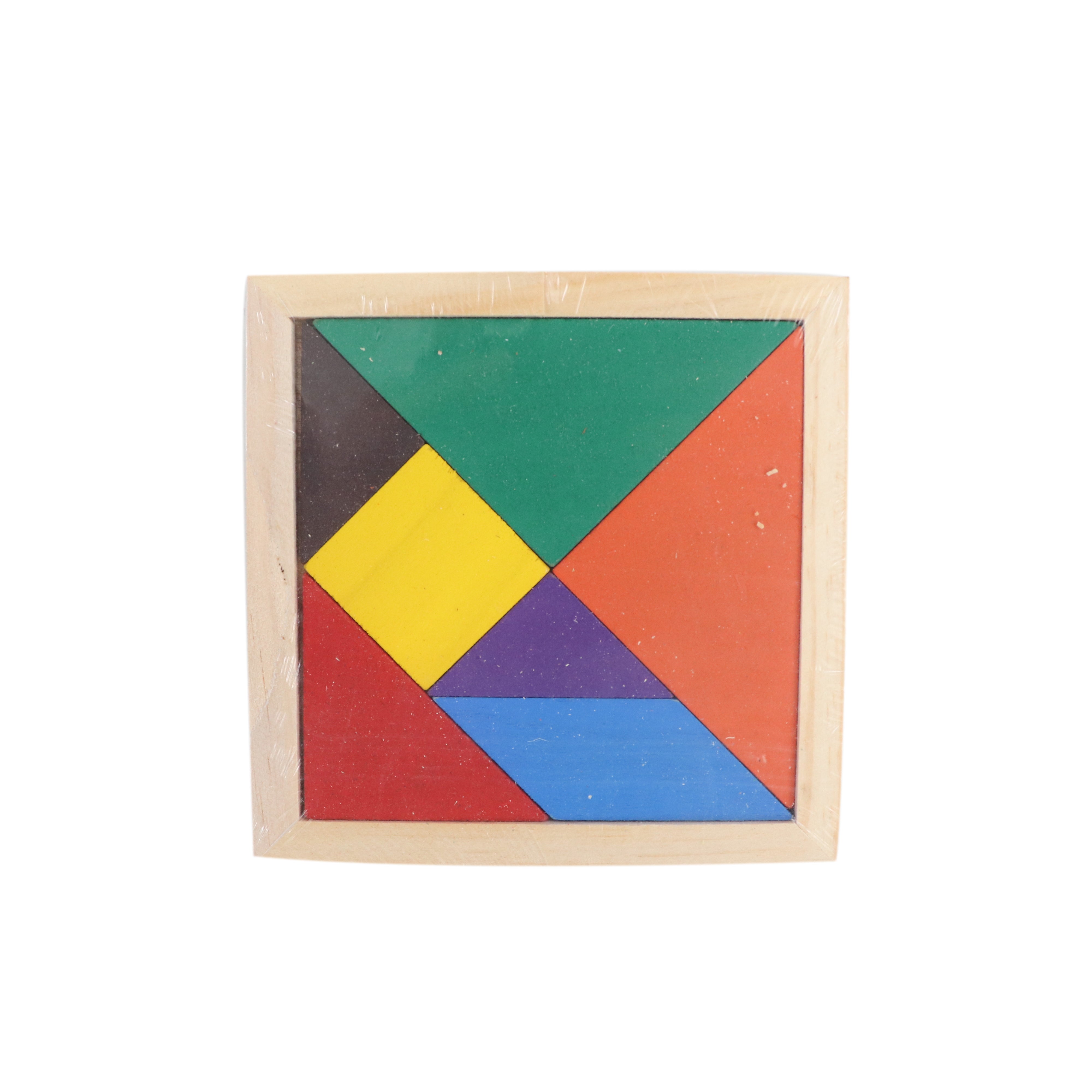 Tangram Wooden Puzzle Multi Coloured Geometric Shape - 1pc