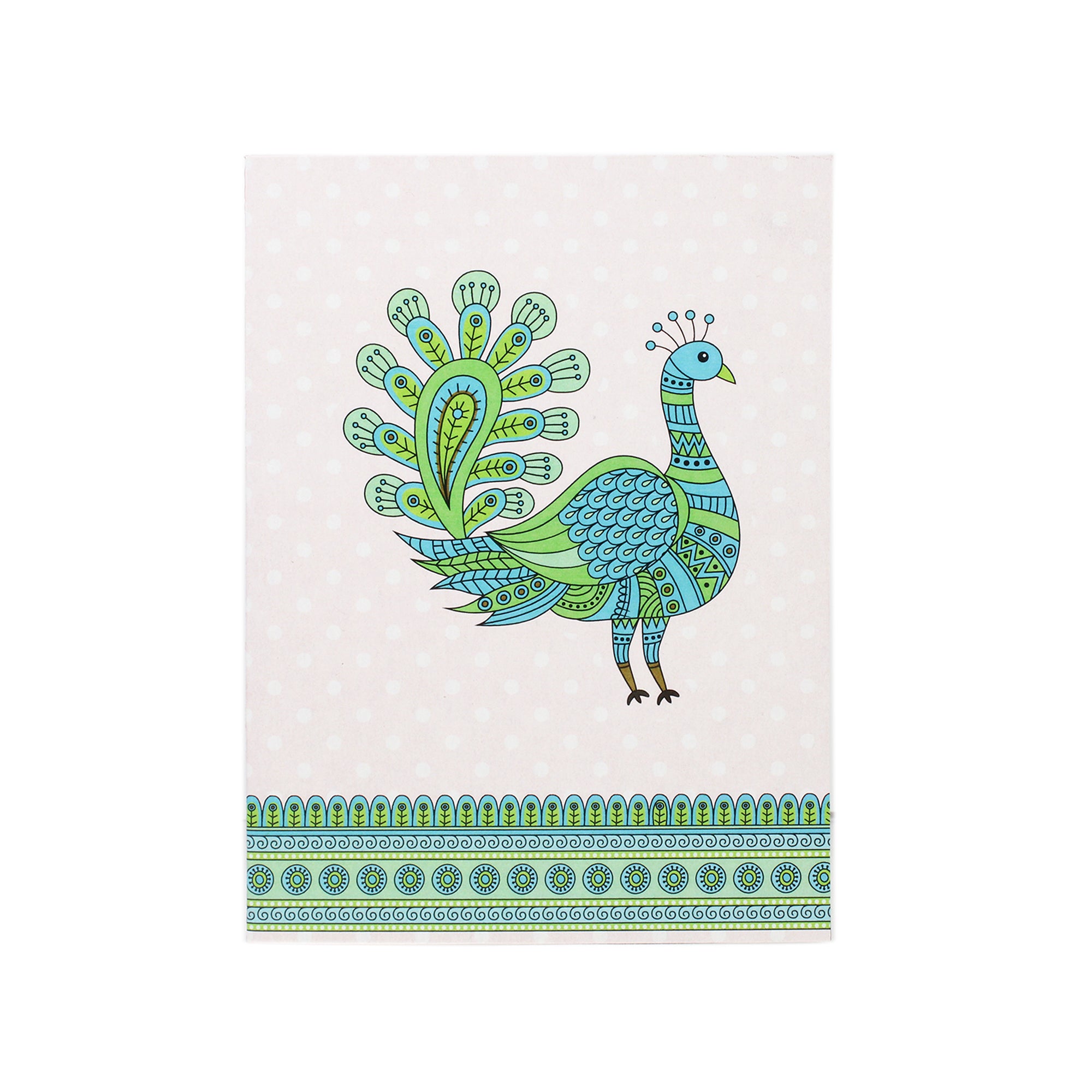 Greeting Card And Envelope Ethnic Peacock 4`X6` 1Pc Lb
