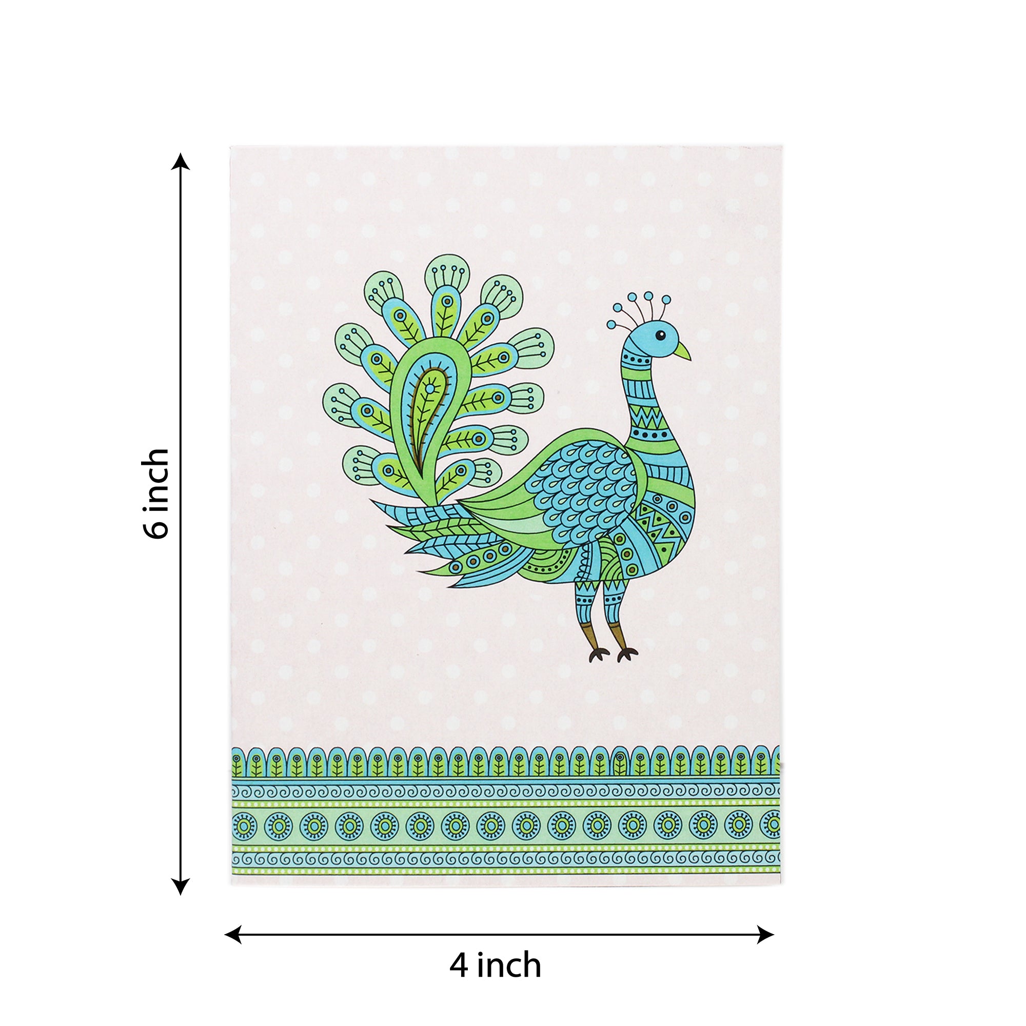 Greeting Card And Envelope Ethnic Peacock 4`X6` 1Pc Lb