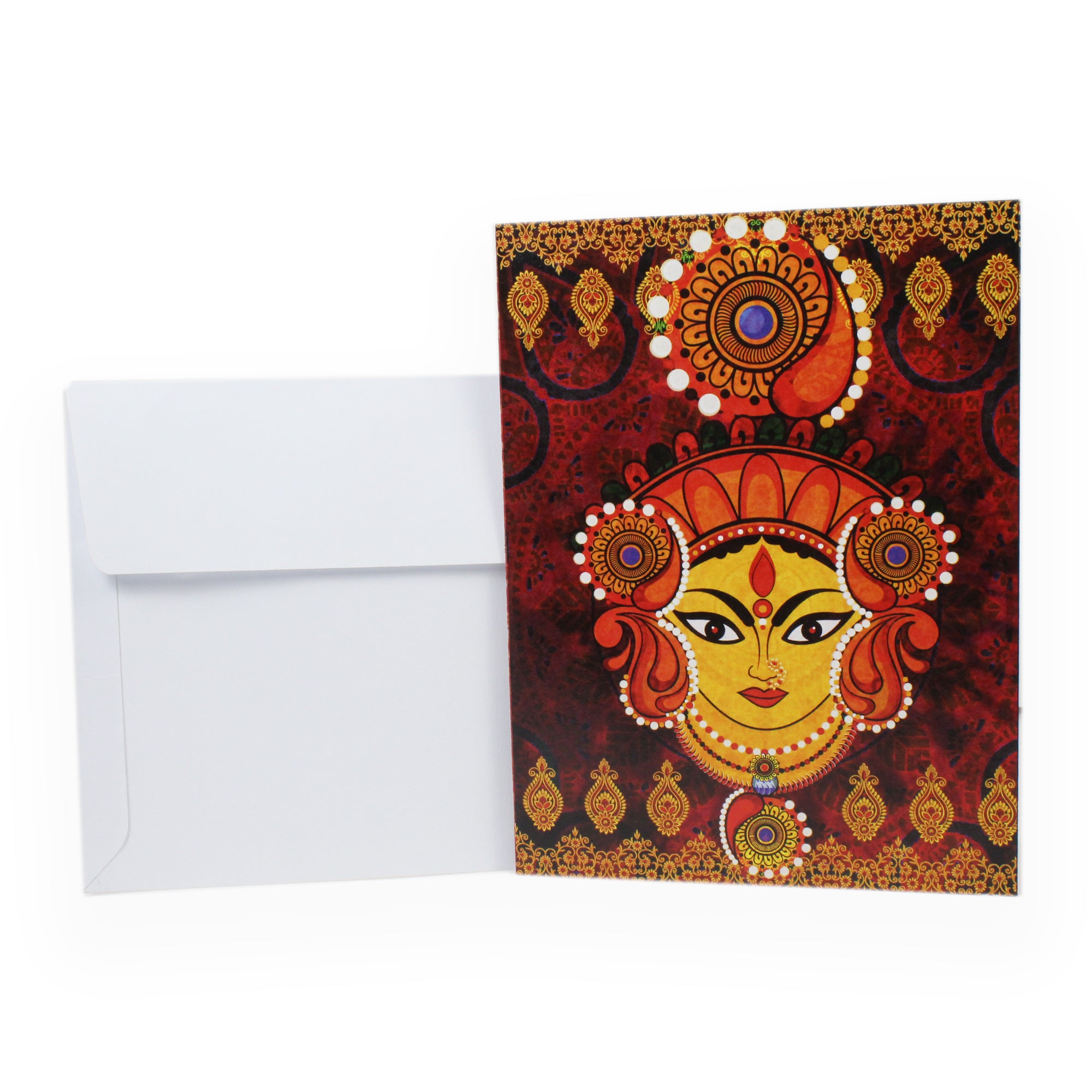 Greeting Card And Envelope Goddess Durga 4`X6` 1Pc Lb