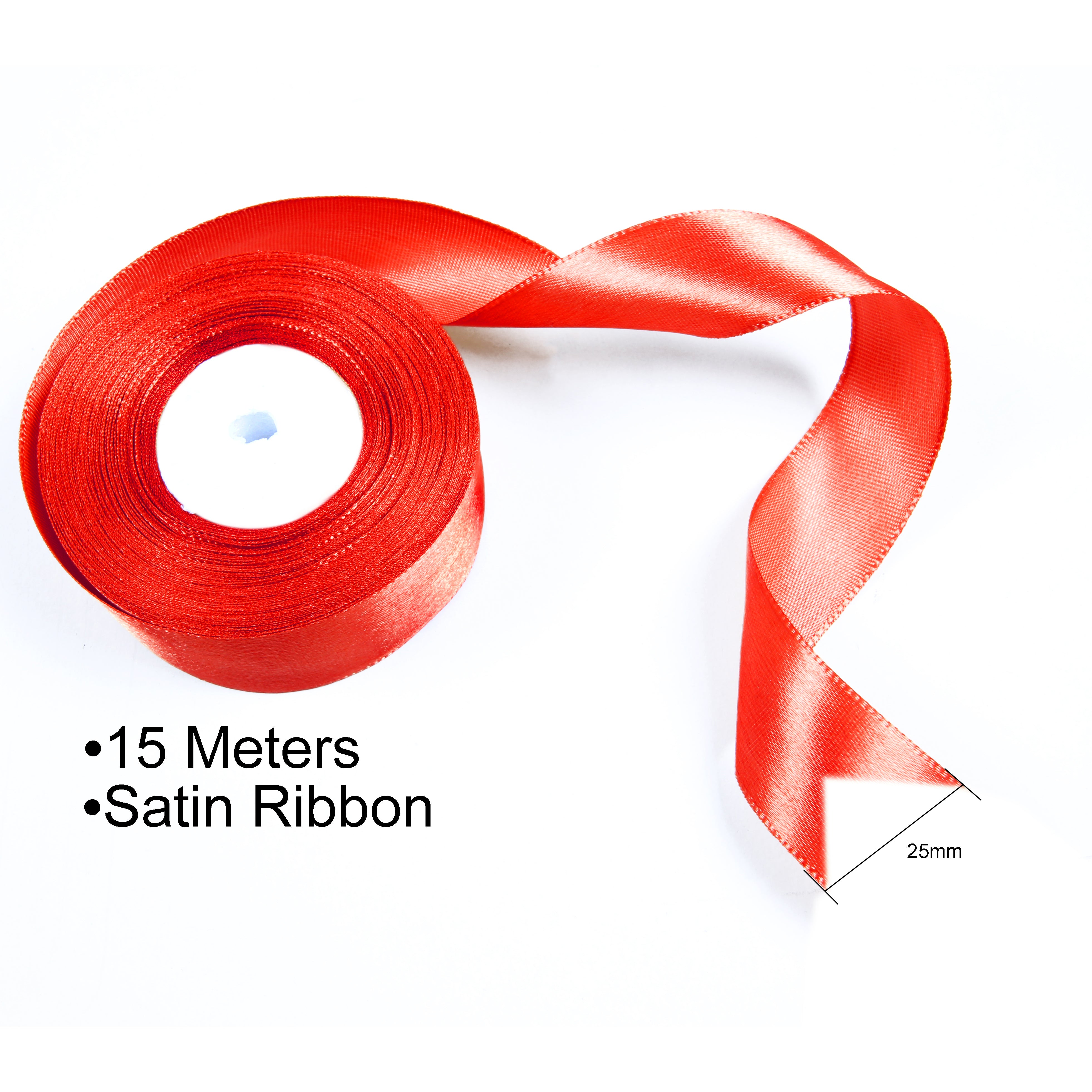 Satin Ribbons 25mm Red 15mtr – Itsy Bitsy