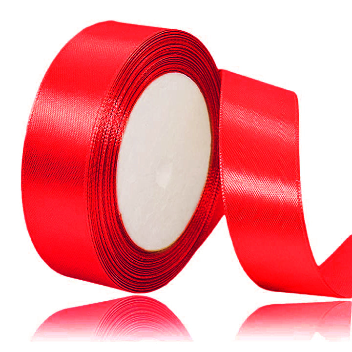 Satin Ribbons 25mm Red 15mtr