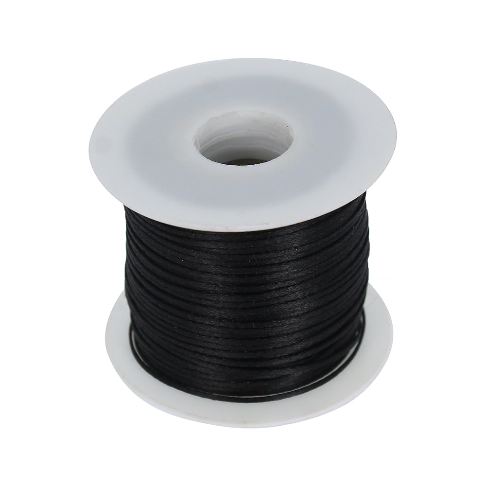 Satin Ribbon Cord Black 40mtr 1.5mm 1Roll