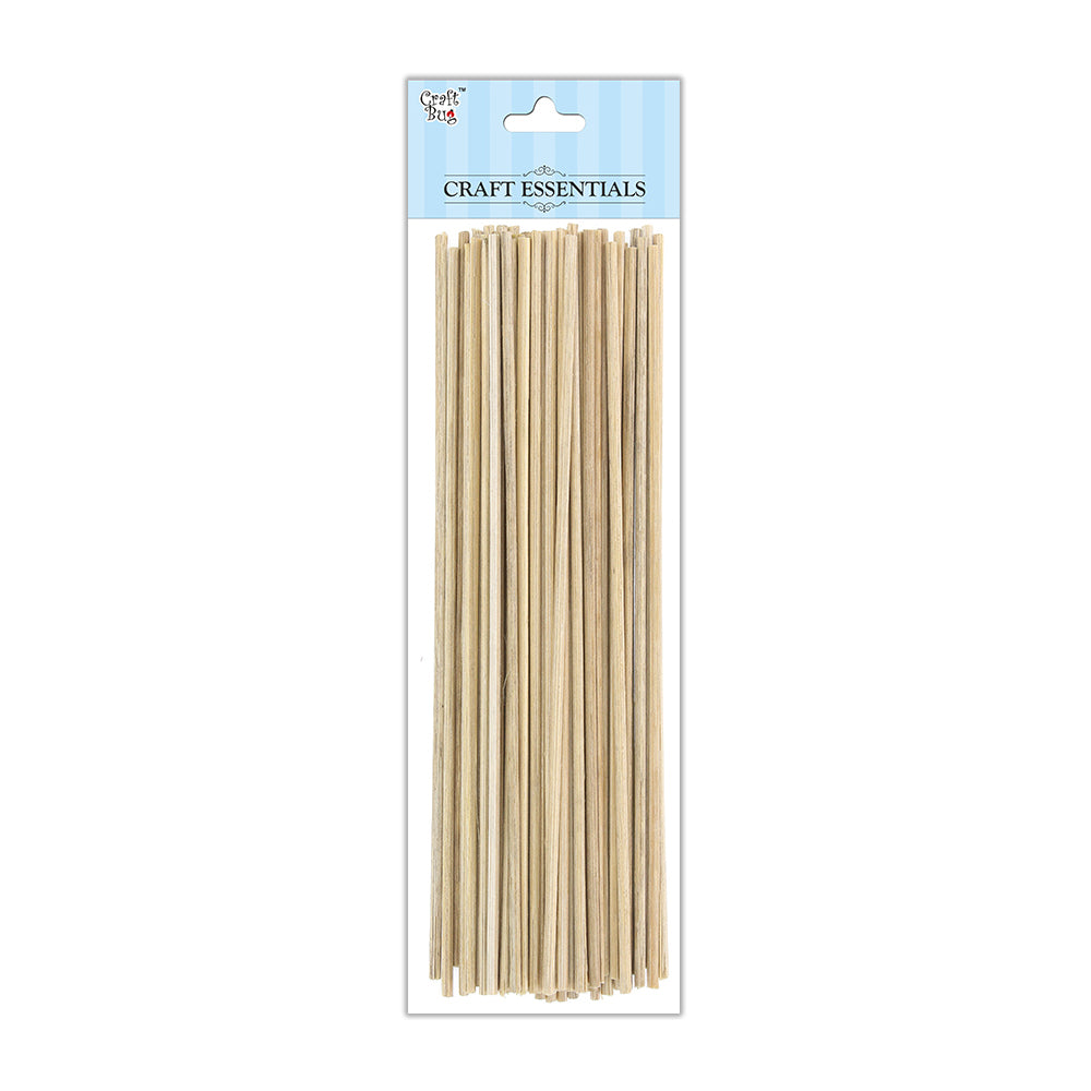 Itsy Bitsy Round Bamboo Sticks - Natural, 3mm, 12 - 50gm