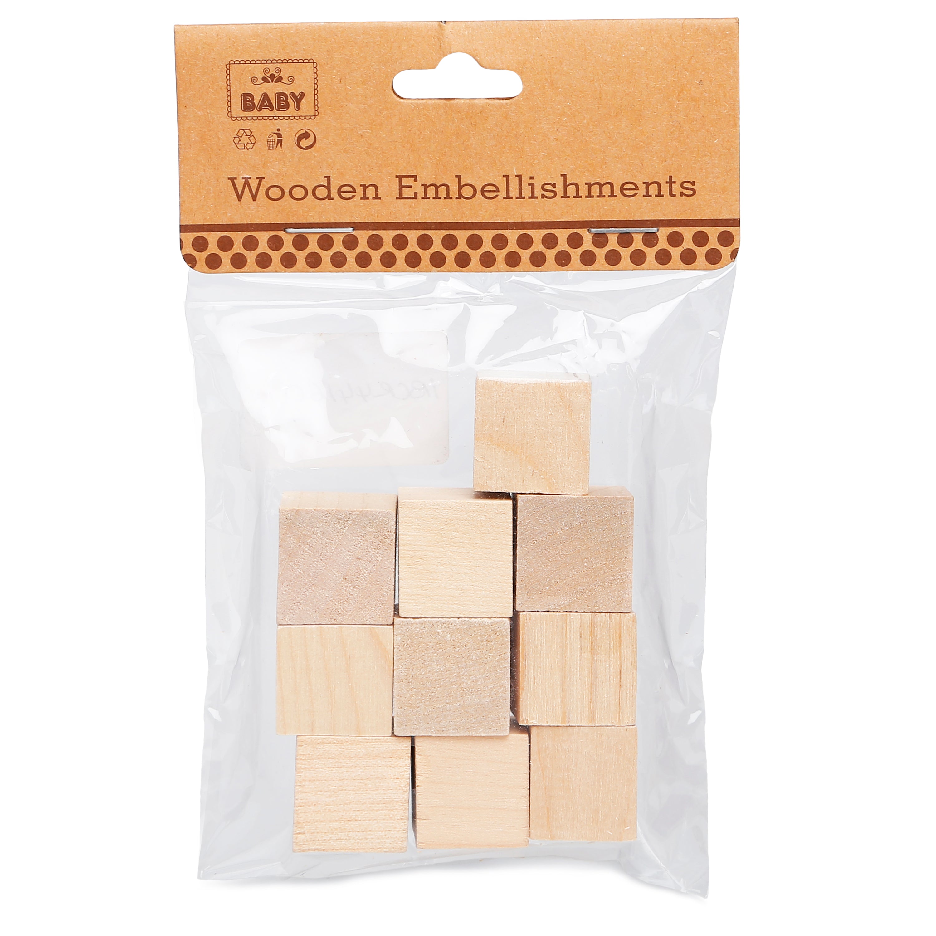 Wooden Blocks - 2cm X 2cm, 10Pc