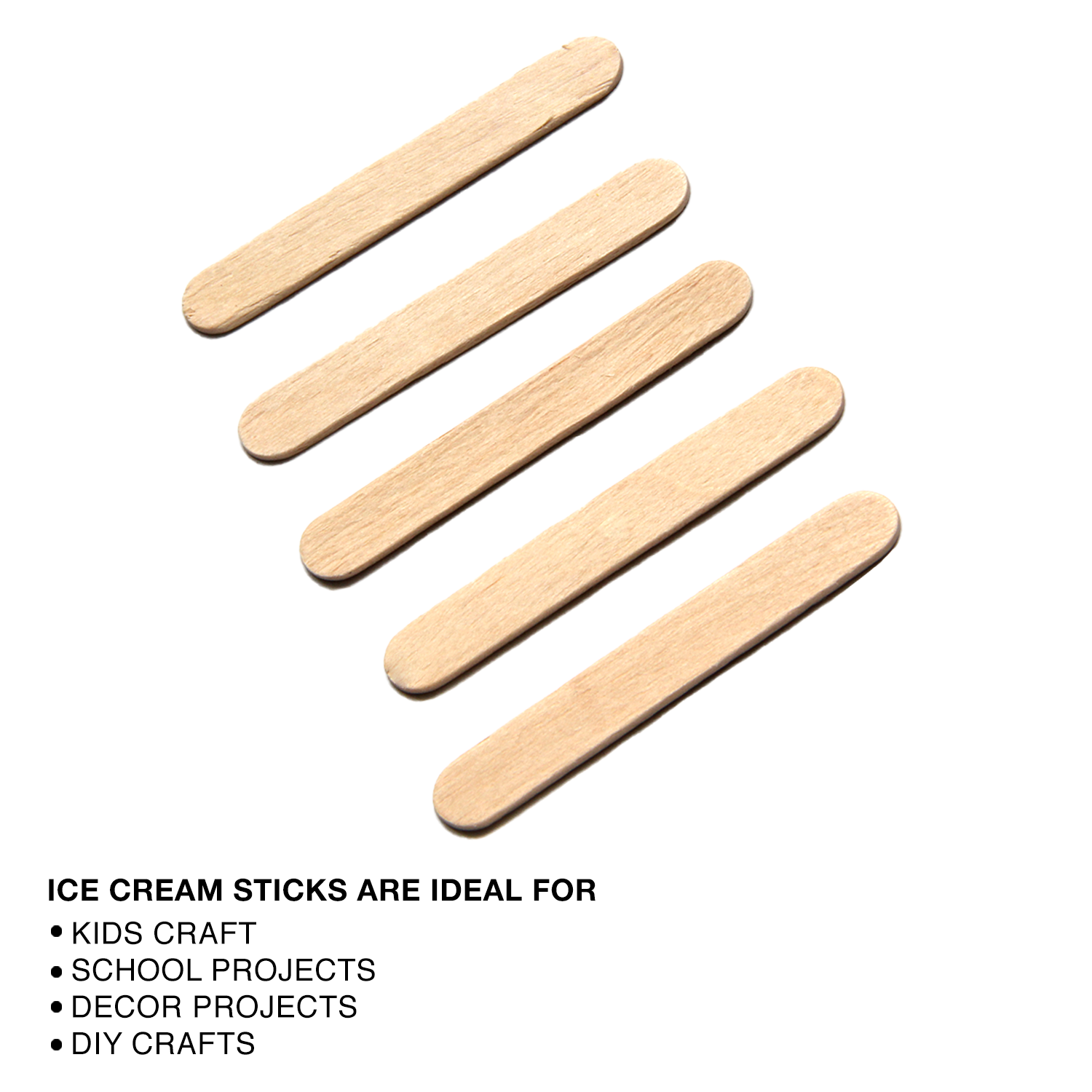 Ice Cream Sticks Natural 65 X 10 X 2mm 50pc With 30Ml Glue