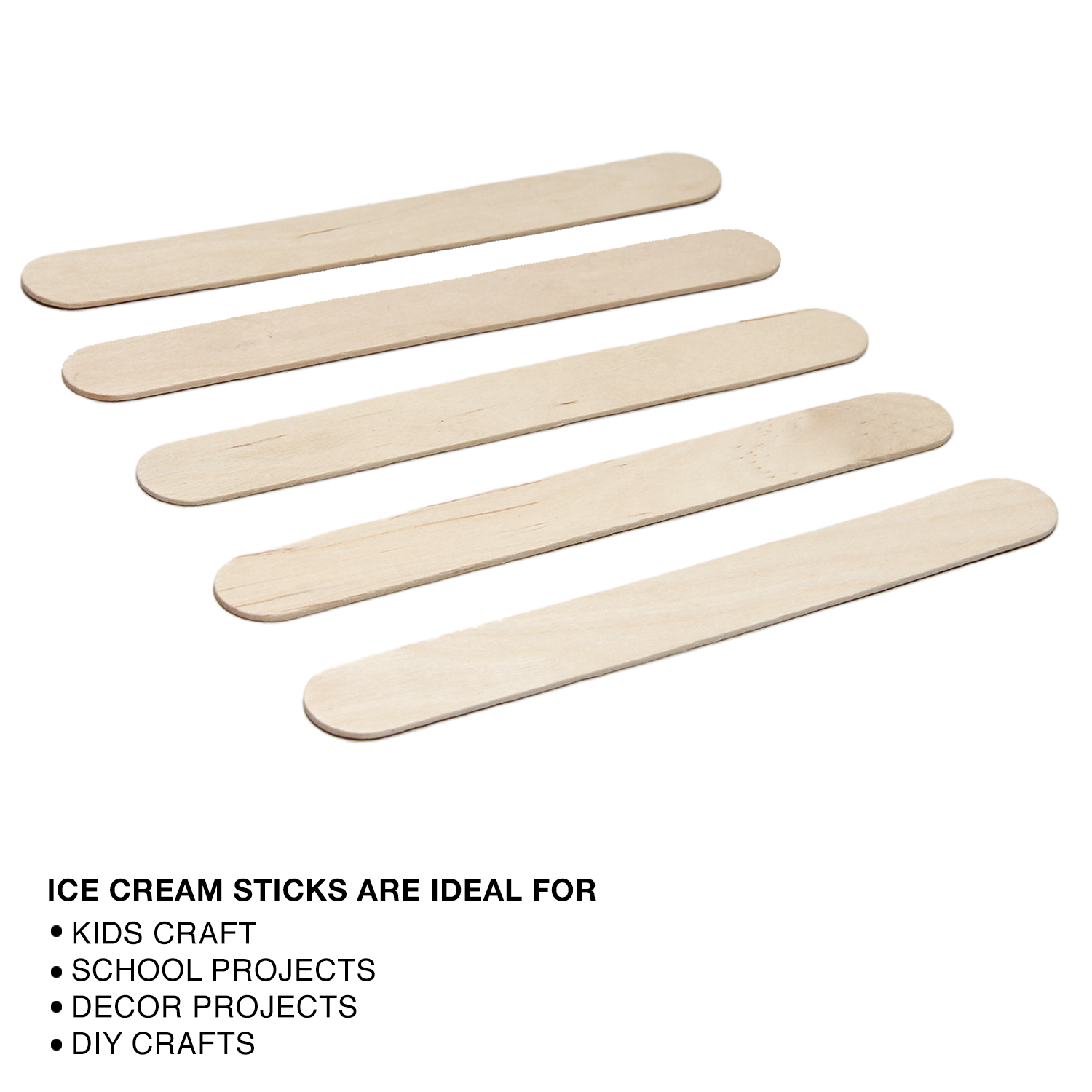 Ice Cream Sticks Natural 150 X 18 X 2mm 50pc With 30Ml Glue