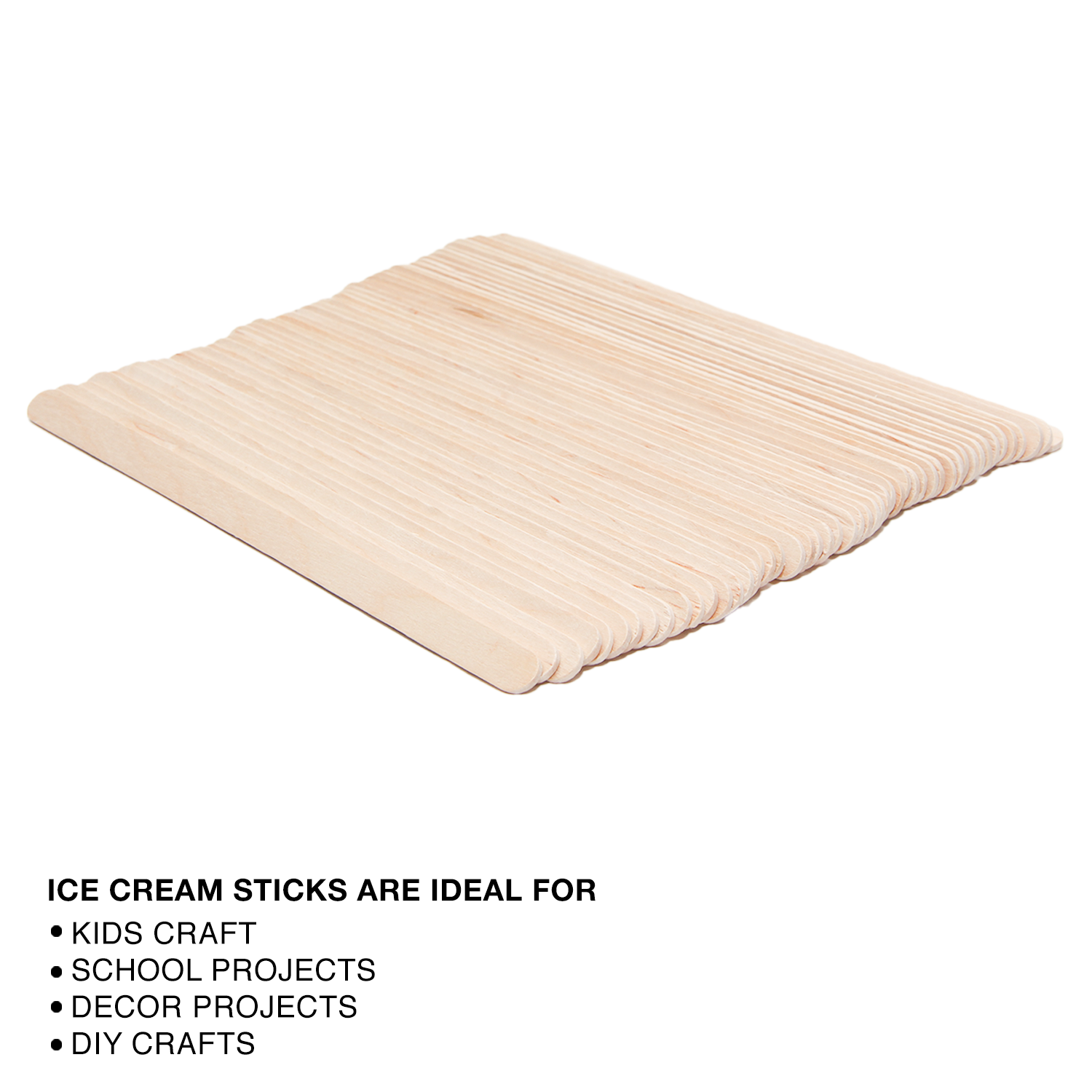 Ice Cream Sticks Natural 180 X 10 X 2mm 50pc With 30Ml Glue