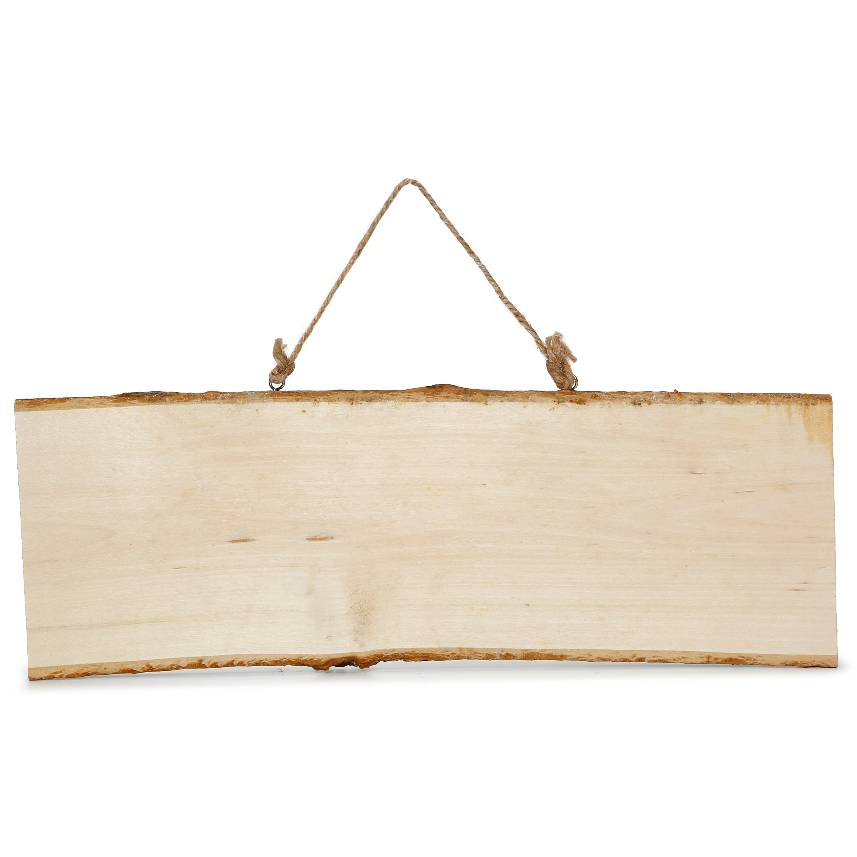 Wooden Natural Bark Rectangle W/Rope Approx L12 X W25Cm 1Pc Ib