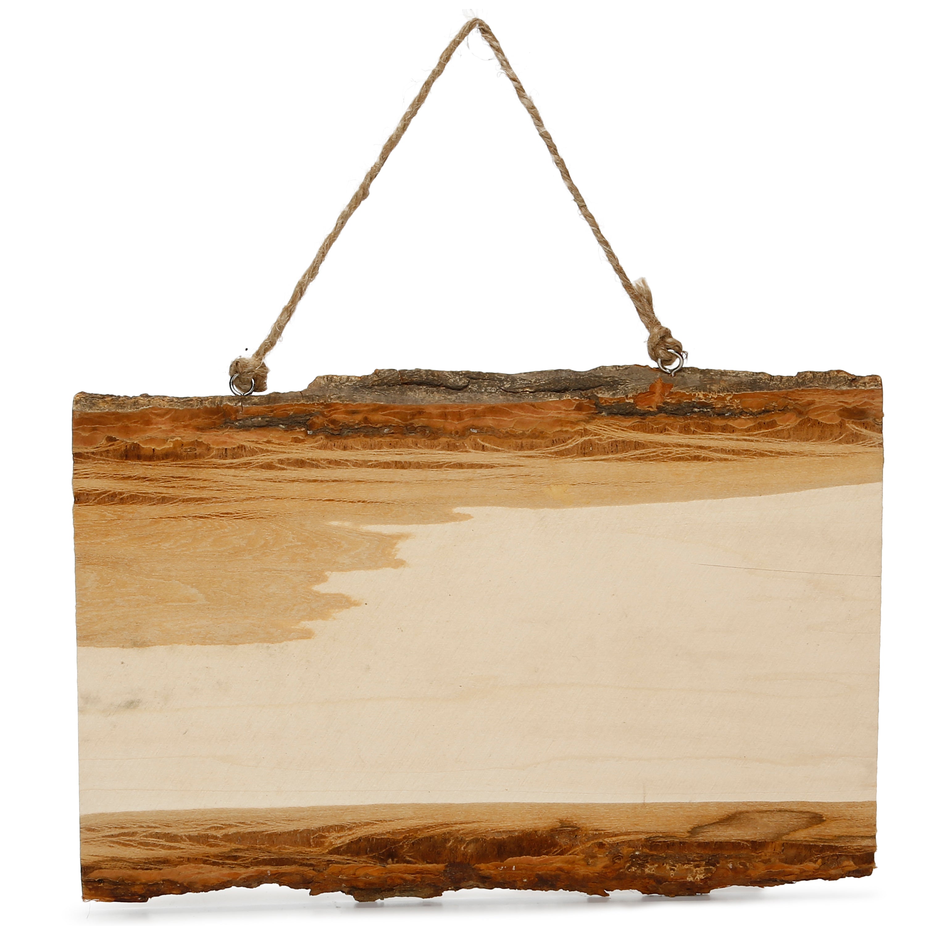 Wooden Natural Bark Rectangle W/Rope Approx L12 X W36Cm 1Pc Ib