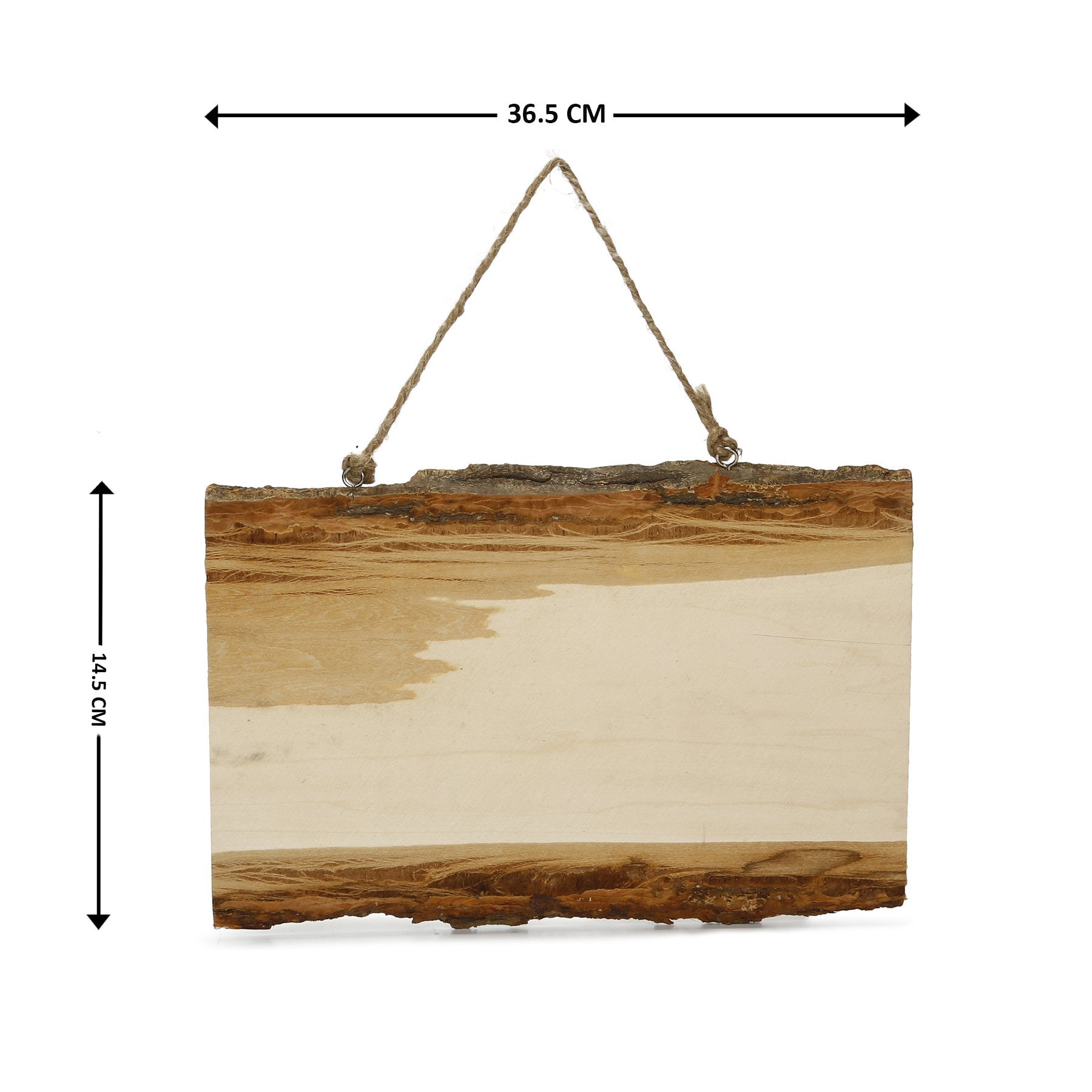 Wooden Natural Bark Rectangle W/Rope Approx L12 X W36Cm 1Pc Ib