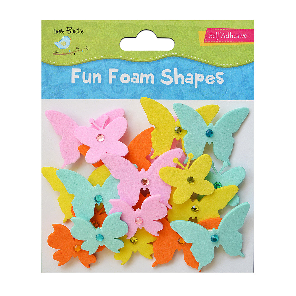 Itsy Bitsy Self-adhesive Fun Foam Shapes - Butterflies, 20Pc