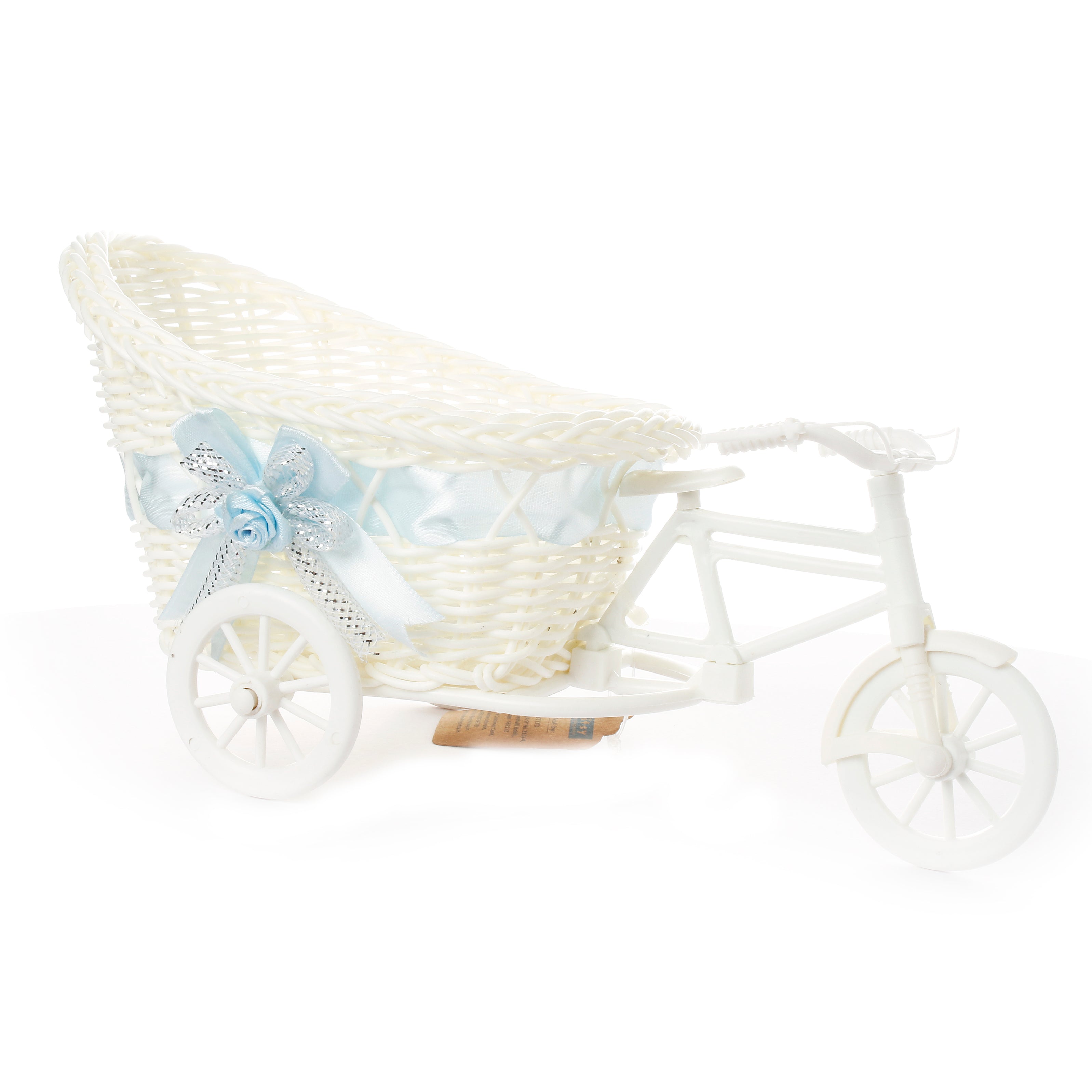 Rattan Bicycle W/Flower Basket Big Assorted Design 1pc