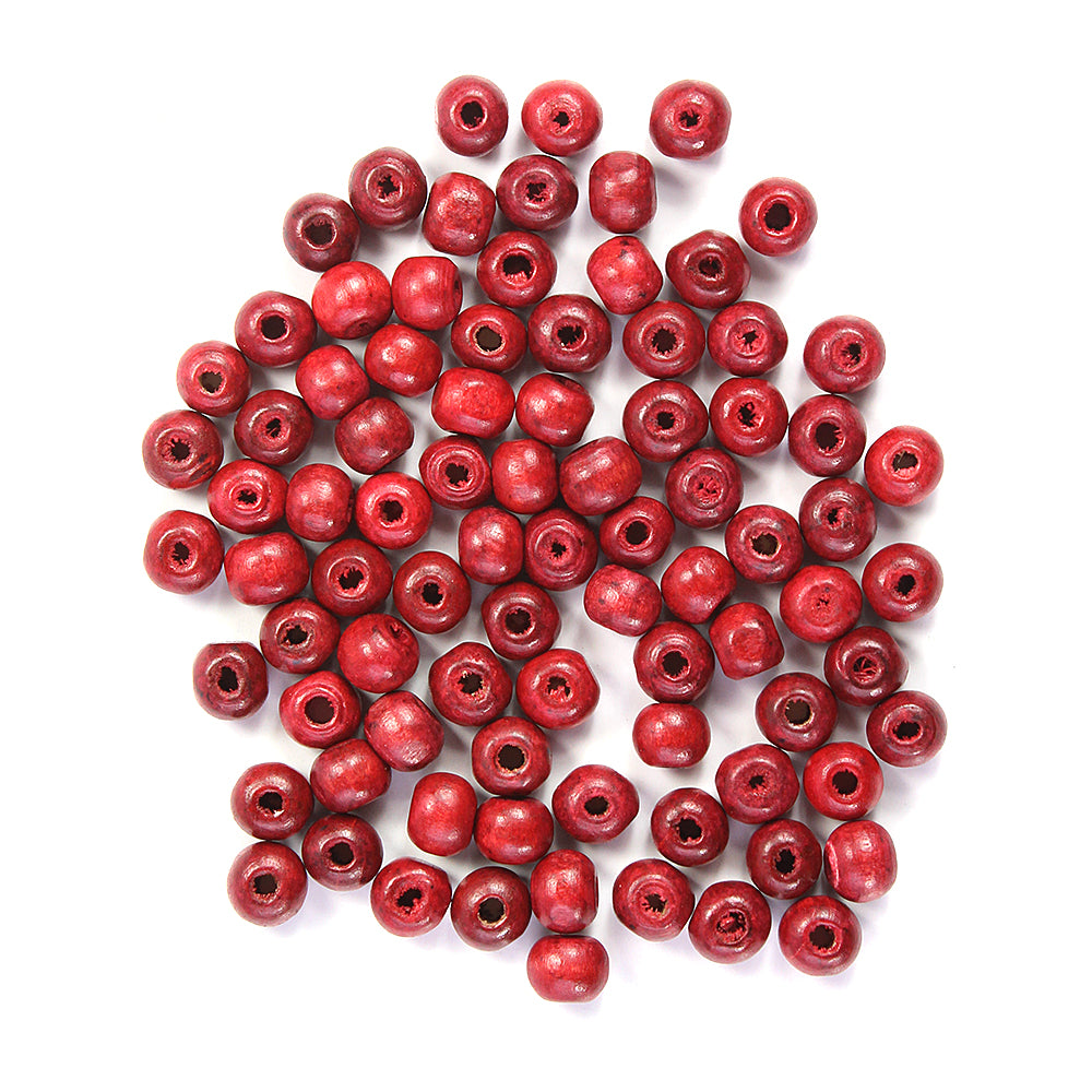Wooden Beads 8Mm Red 12G Ib