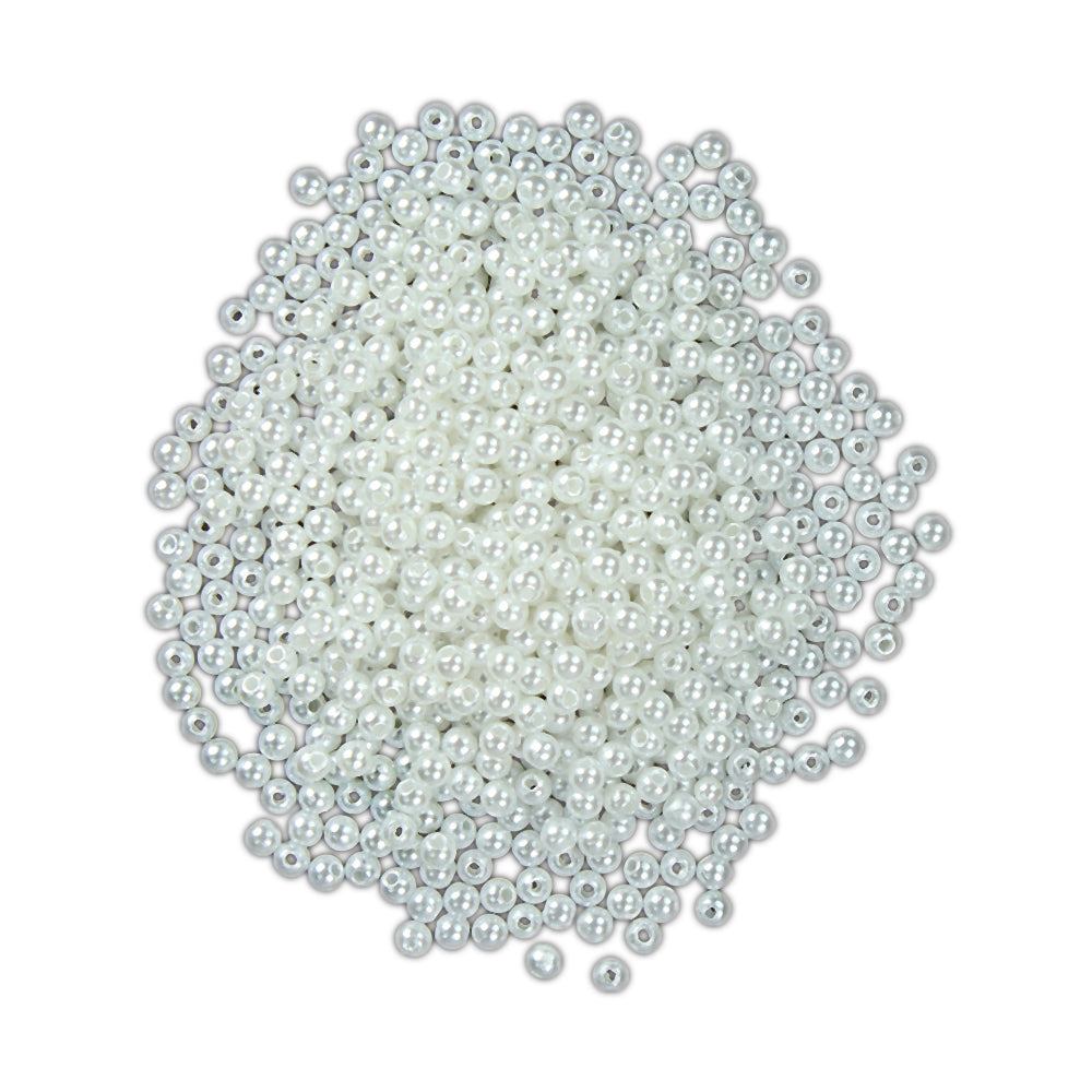 Pearl Beads Plastic 3Mm White 20Grm Pbhc Ib