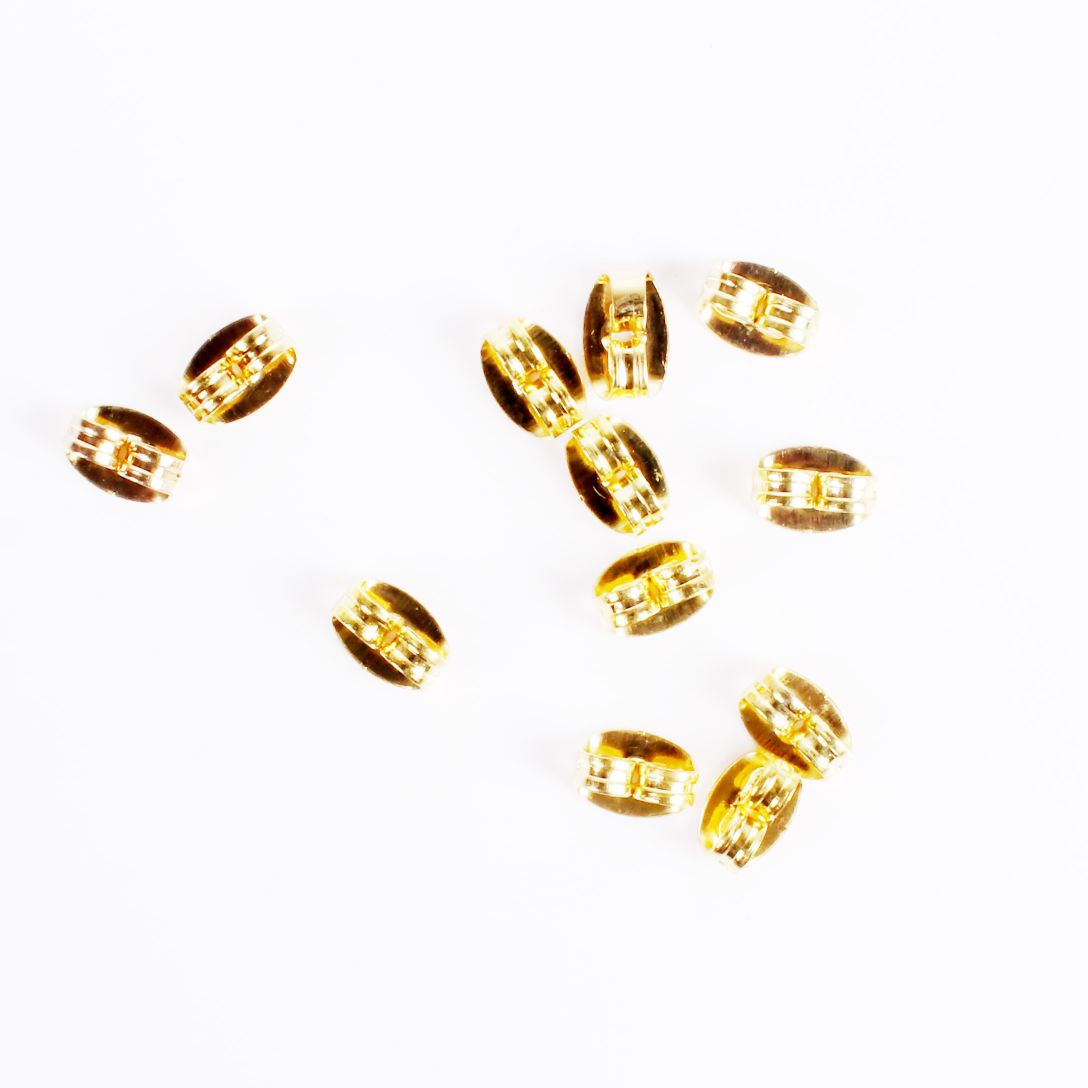 Findings Earring Post Backs 4Mm Gold 12Pc Pbhc Ib