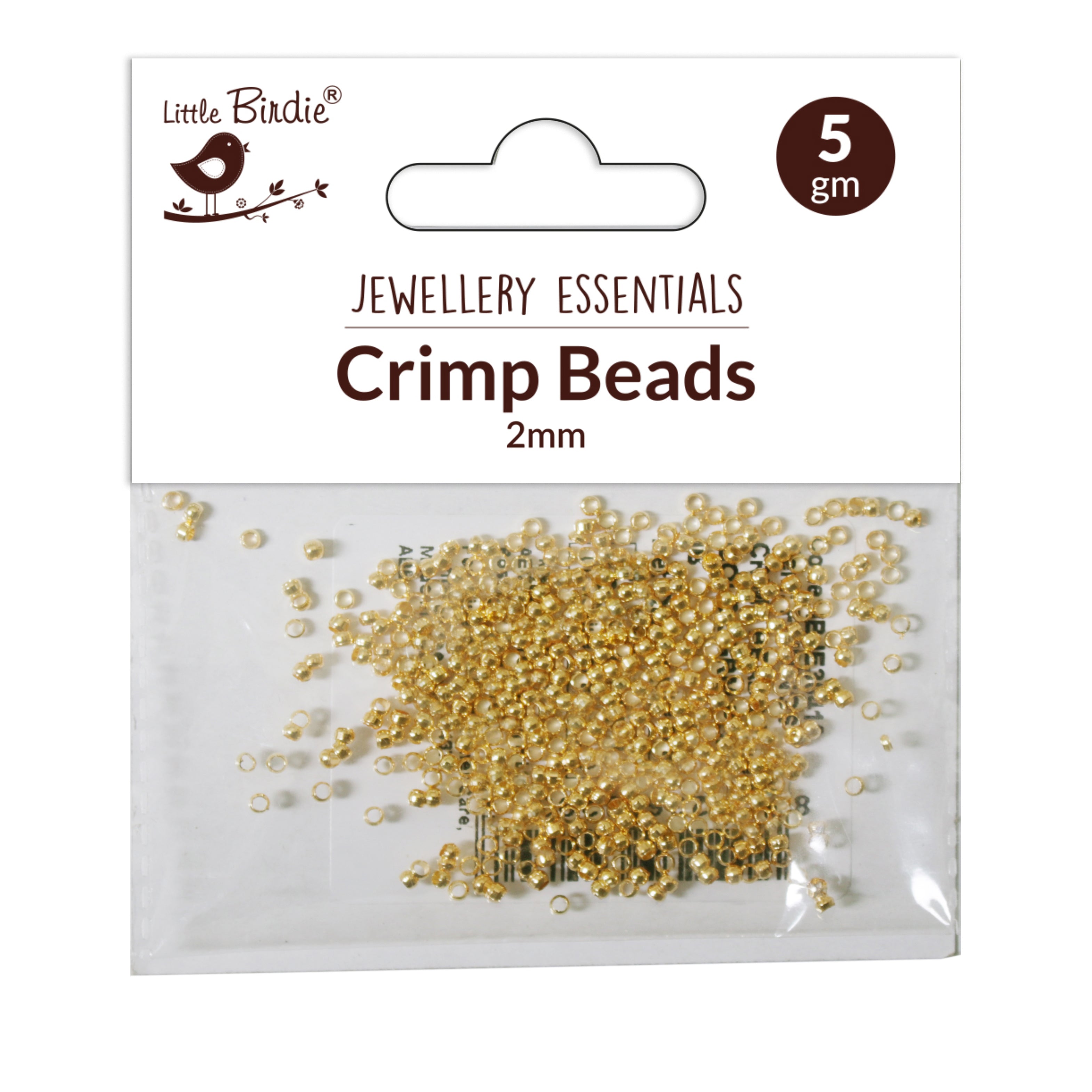 Findings Crimp Beads 2Mm Gold 5Grm Pbhc Ib