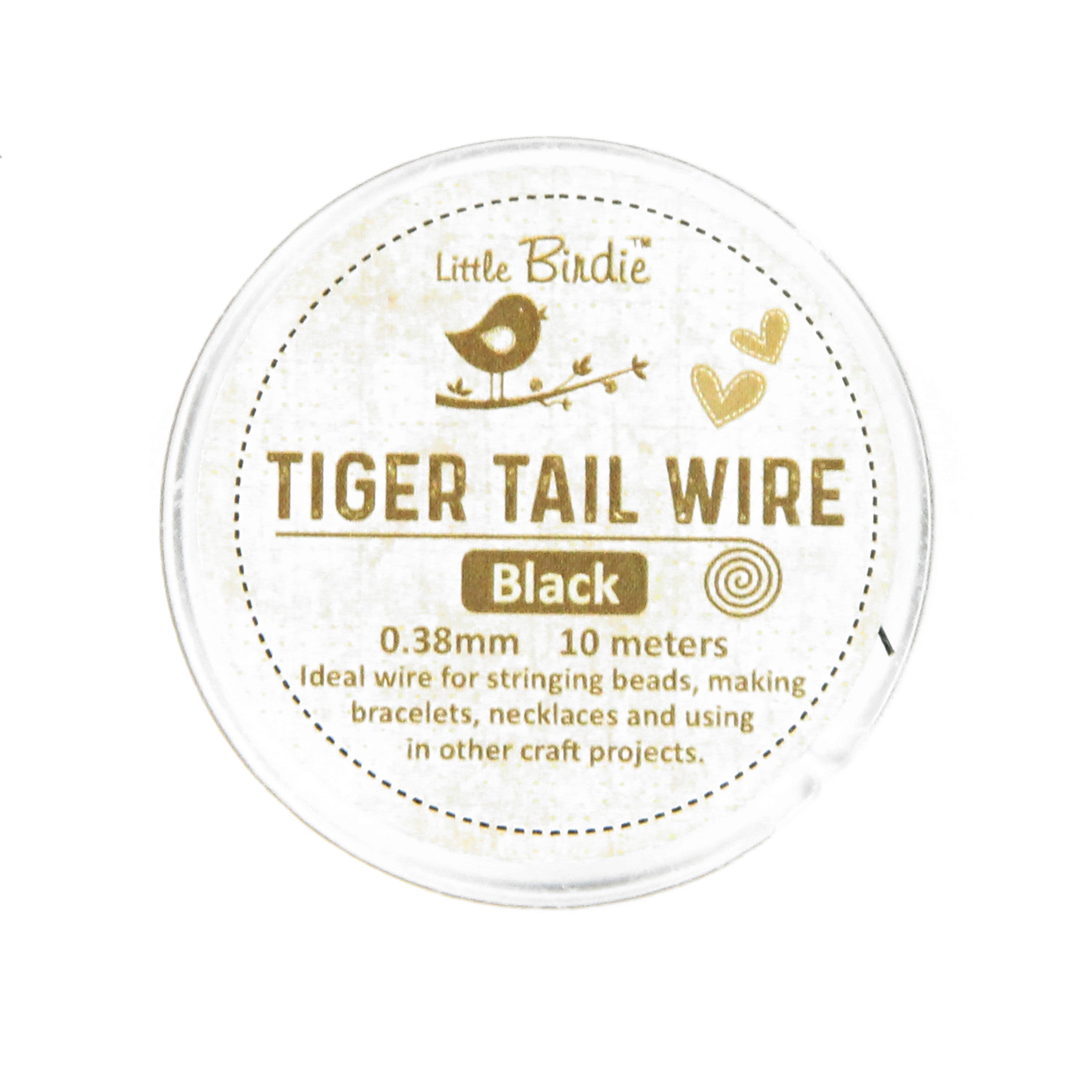 Tiger Tail Wire 0.38 Mm Black 10Mtrs 1Pc Roll Ib