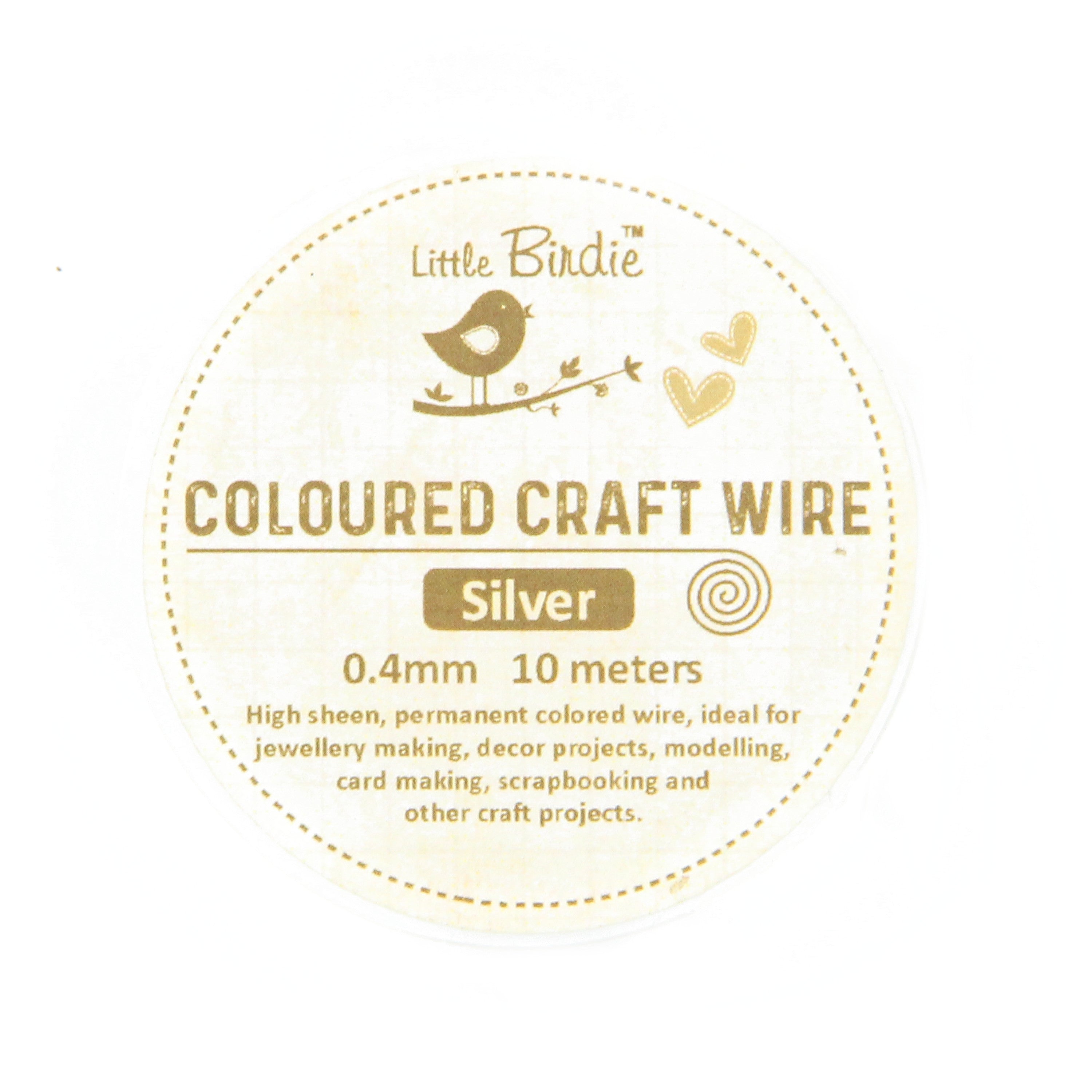 Colored Craft Wire 0.4 Mm Silver 10Mtrs 1Pc Roll Ib