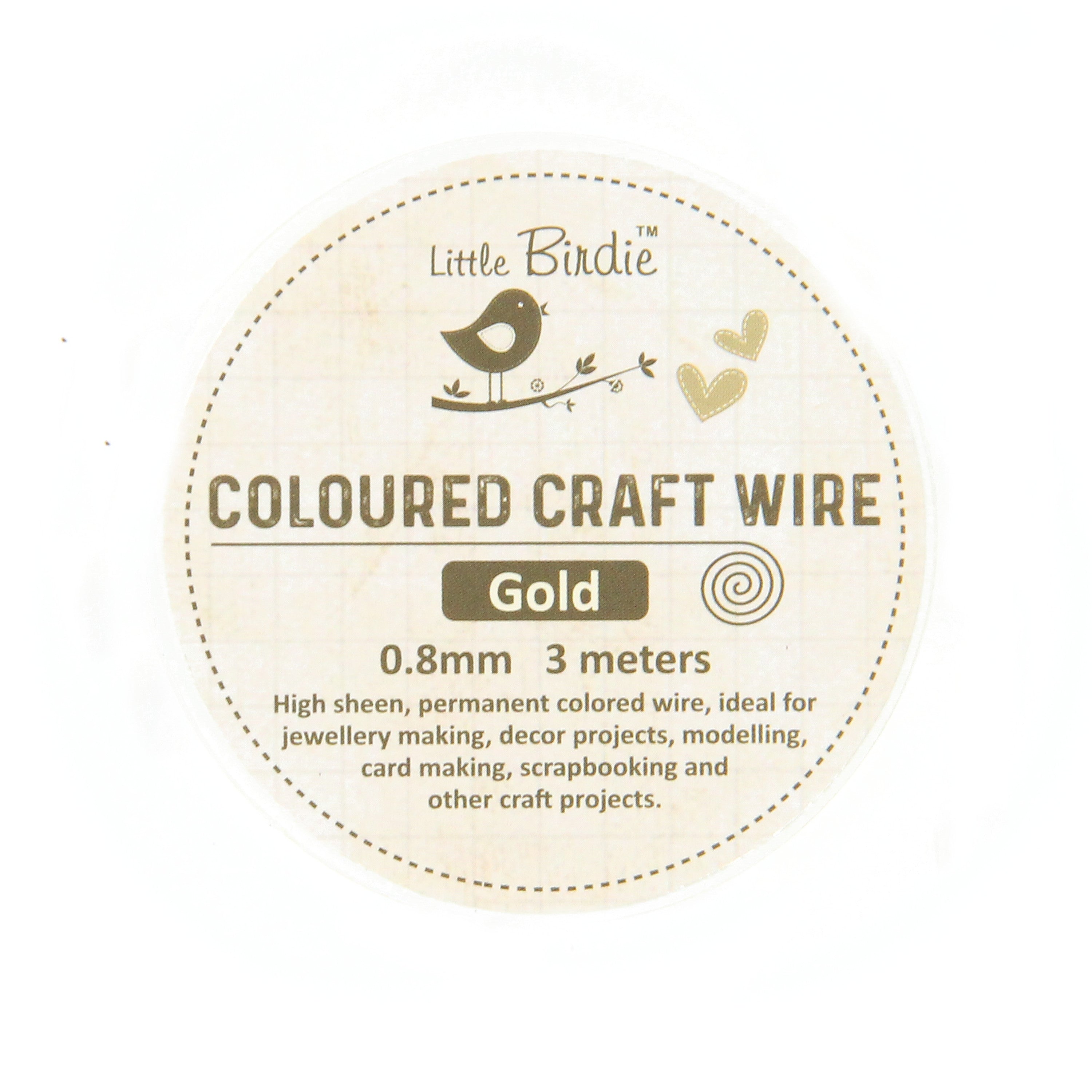 Colored Craft Wire 0.8 Mm Gold 3Mtrs 1Pc Roll Ib