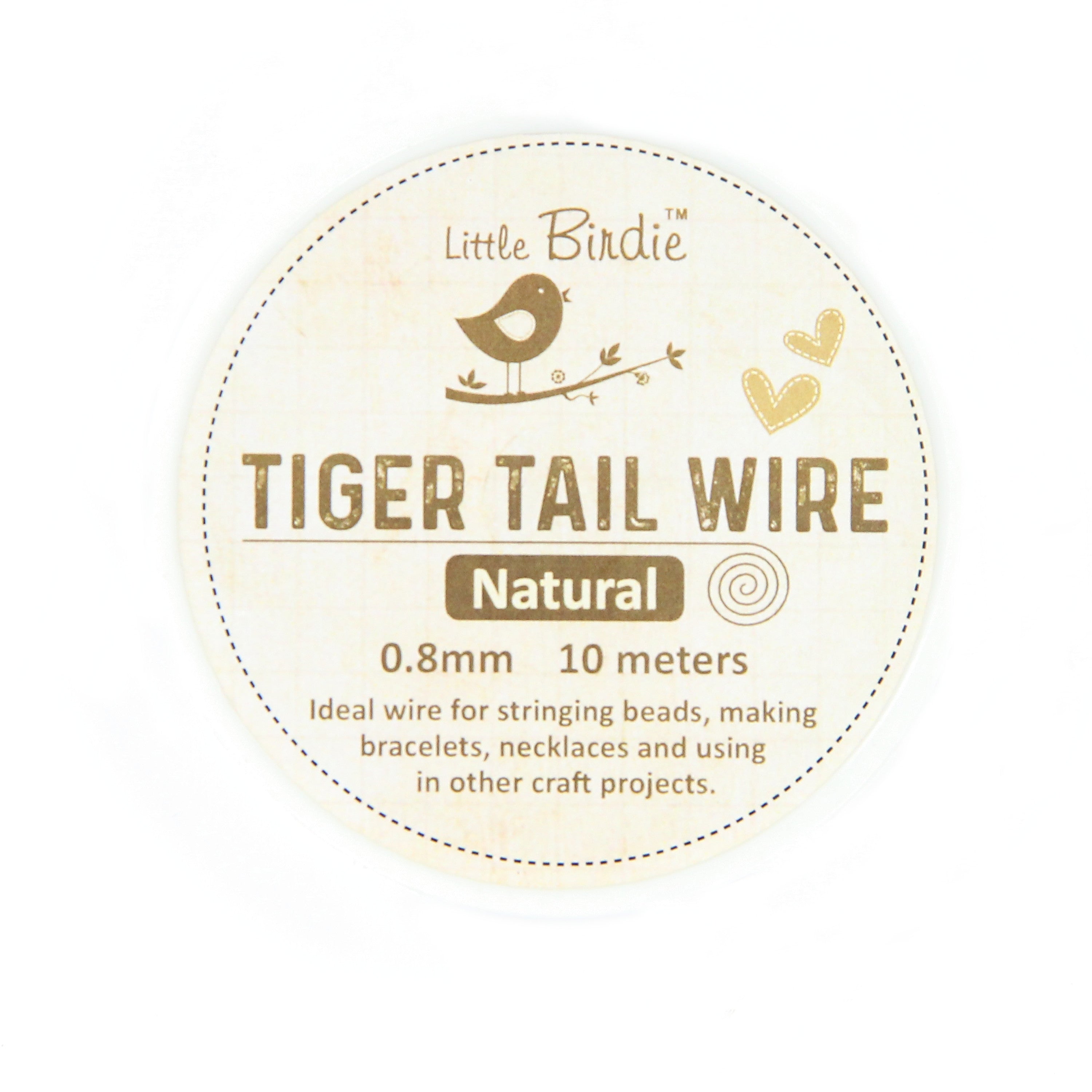 Tiger Tail Wire 0.8 Mm Natural 10Mtrs 1Pc Roll Ib