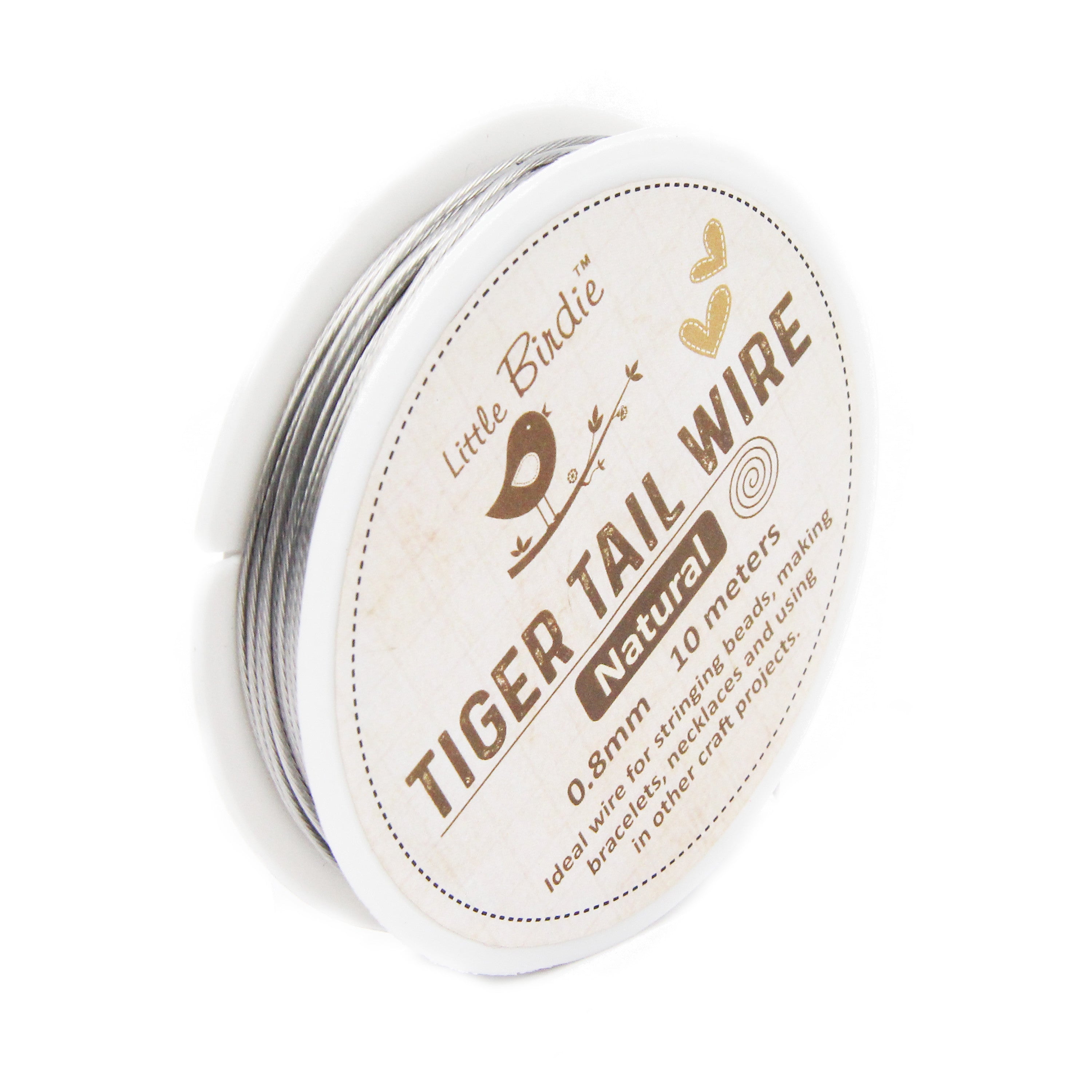 Tiger Tail Wire 0.8 Mm Natural 10Mtrs 1Pc Roll Ib